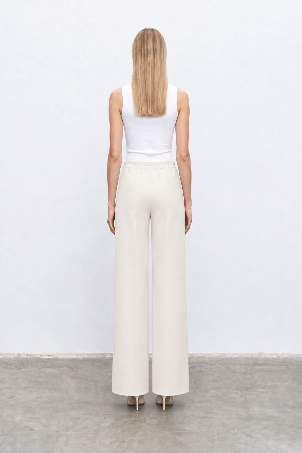 ASEL SCUBA WIDE LEG PANTS STONE