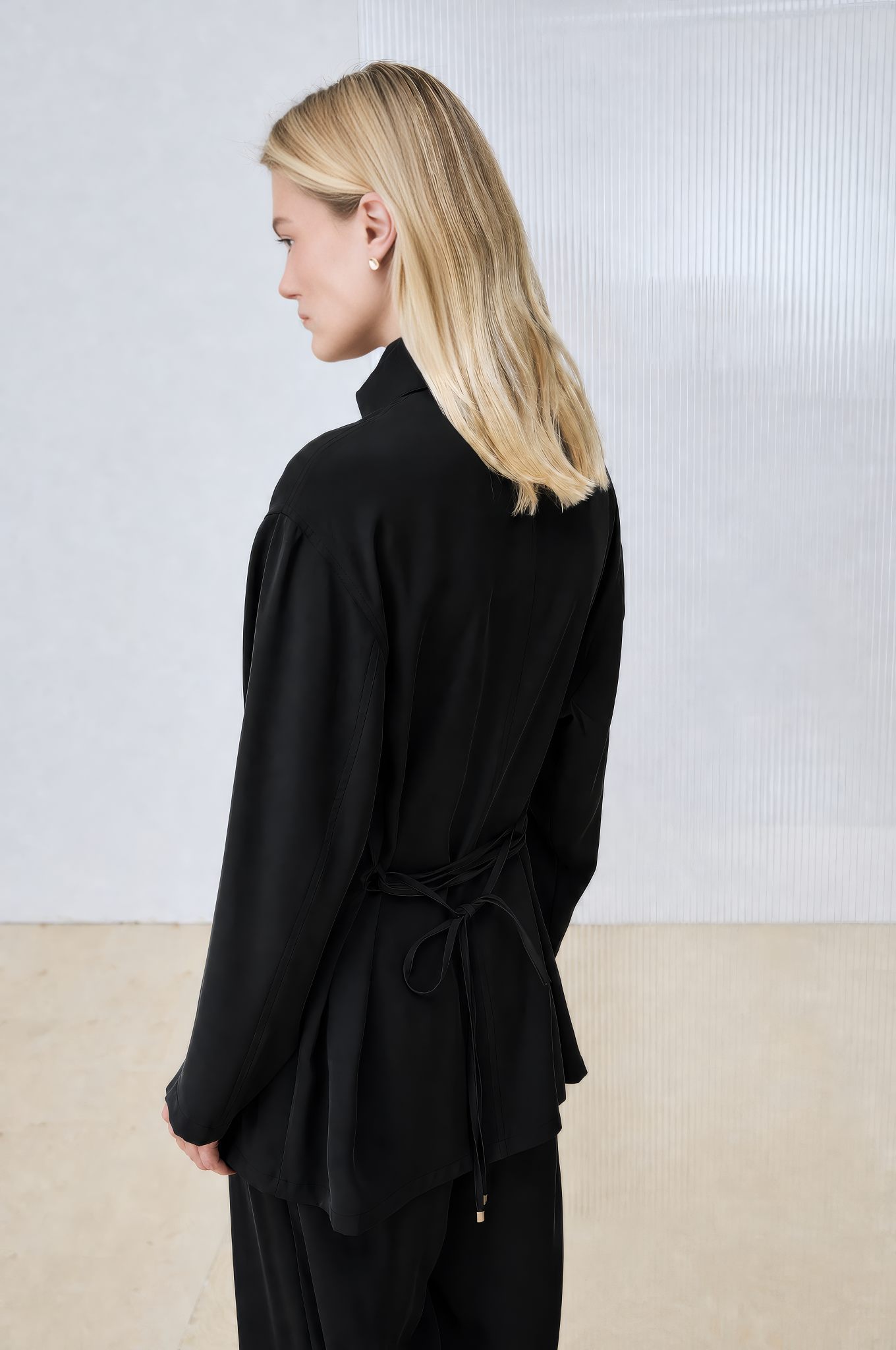 BELINA CREPE PANTS SET BLACK