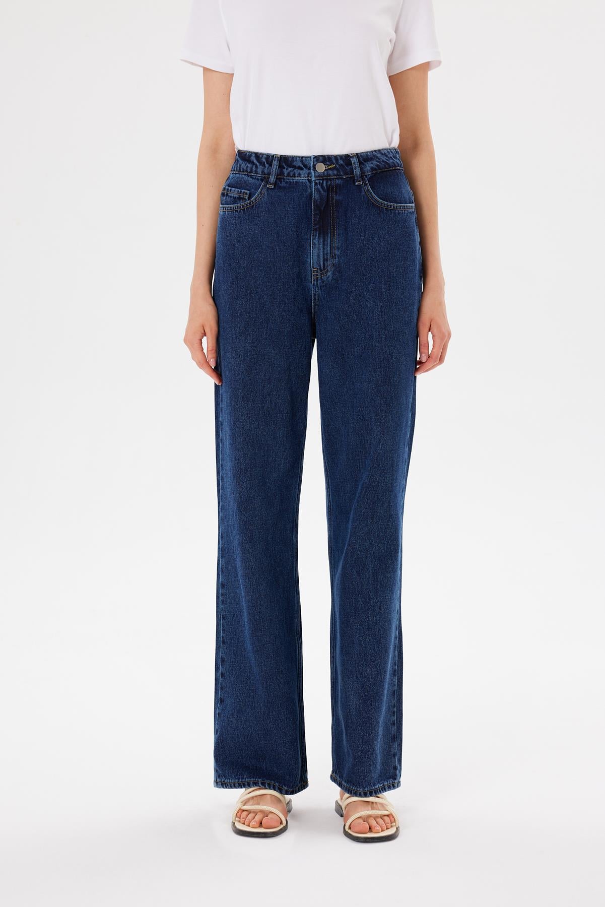 BOL PAÇA DENIM KOT PANTOLON KOYU LACİVERT