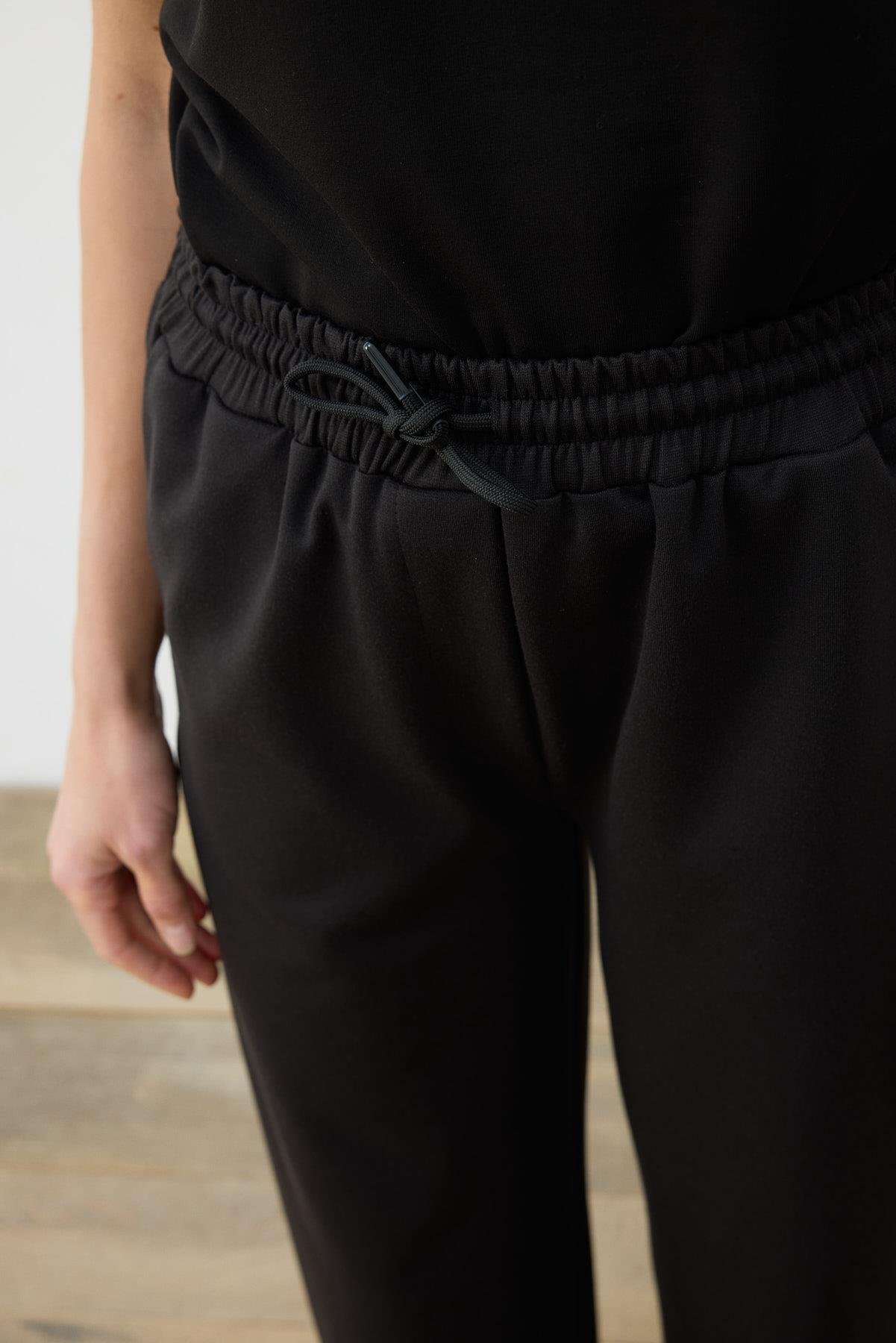 ÇELİK ÖRME PENYE BOL PANTOLON SİYAH