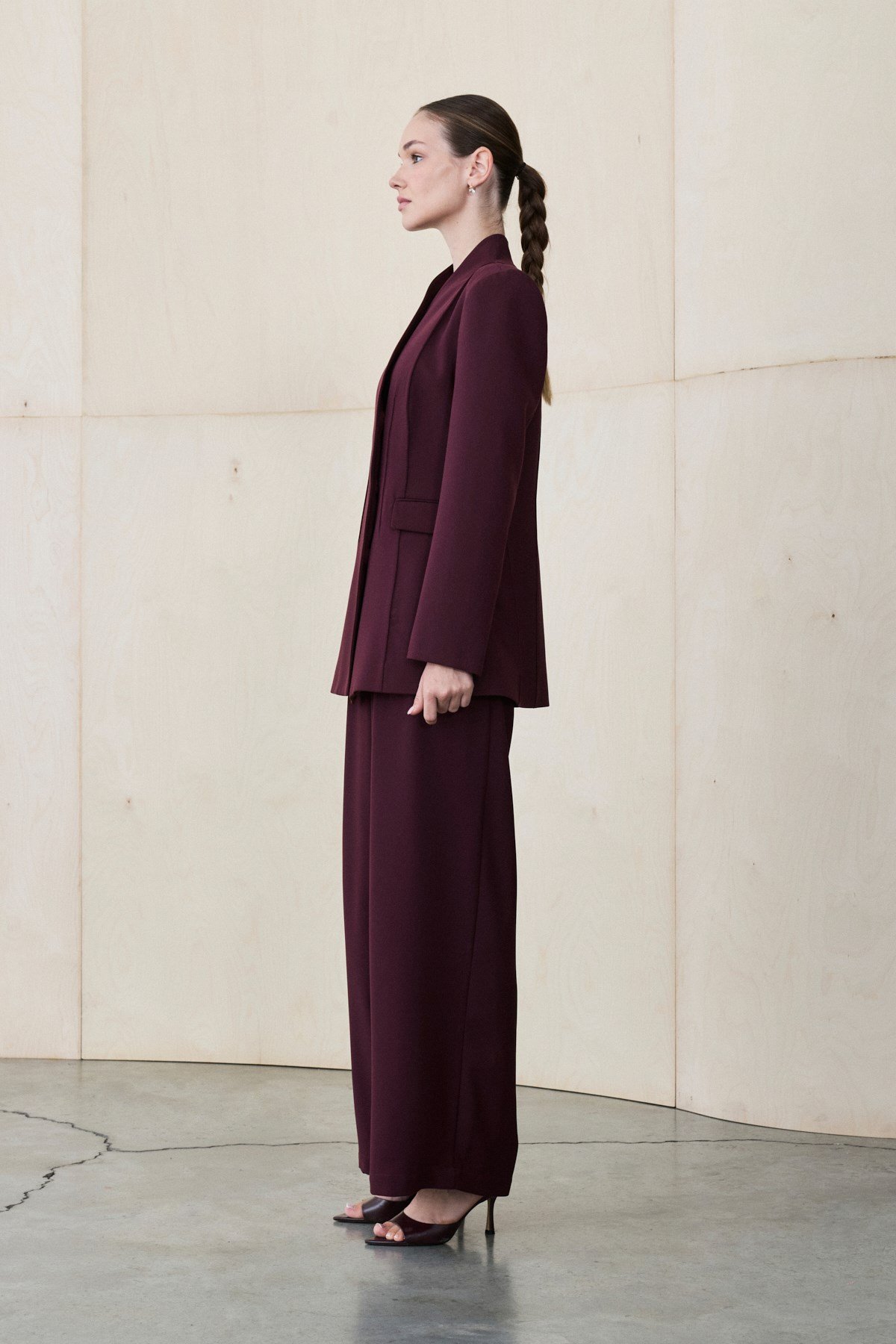 CLARA OTURTMA DETAYLI CEKET BORDO
