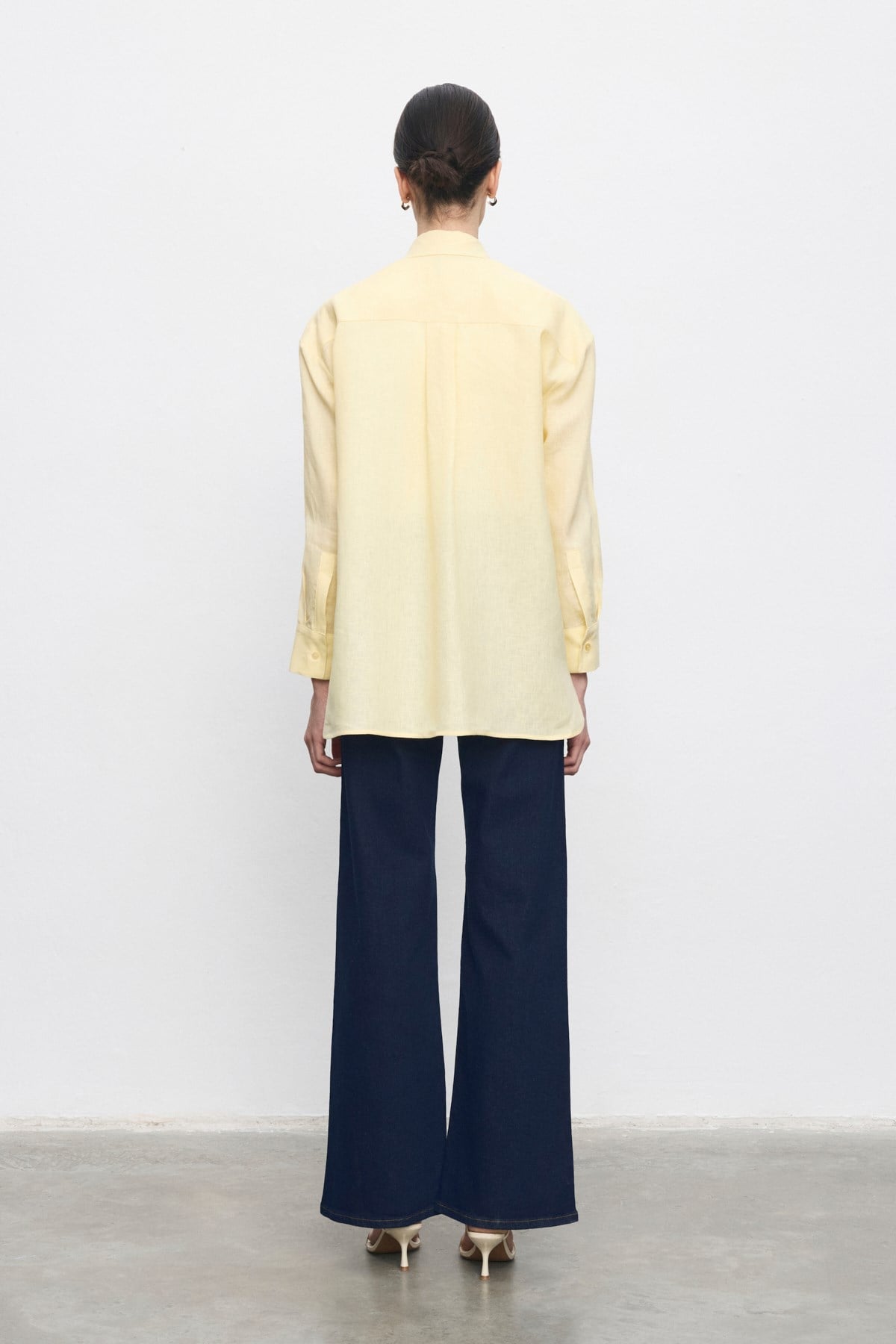 COLOR %100 LINEN SHIRT YELLOW