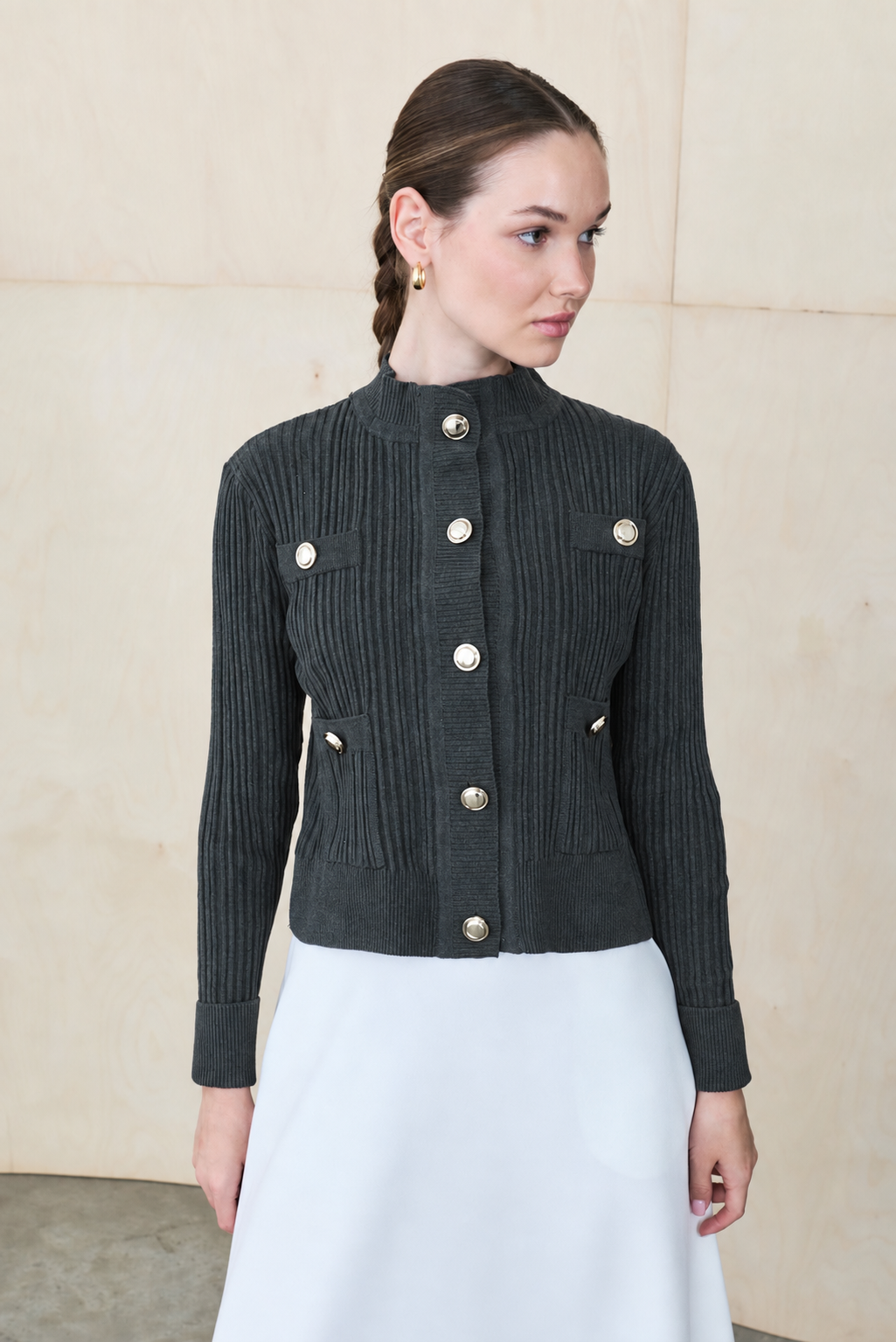 DİVA DÜĞMELİ TRİKO HIRKA GRİMELANJ