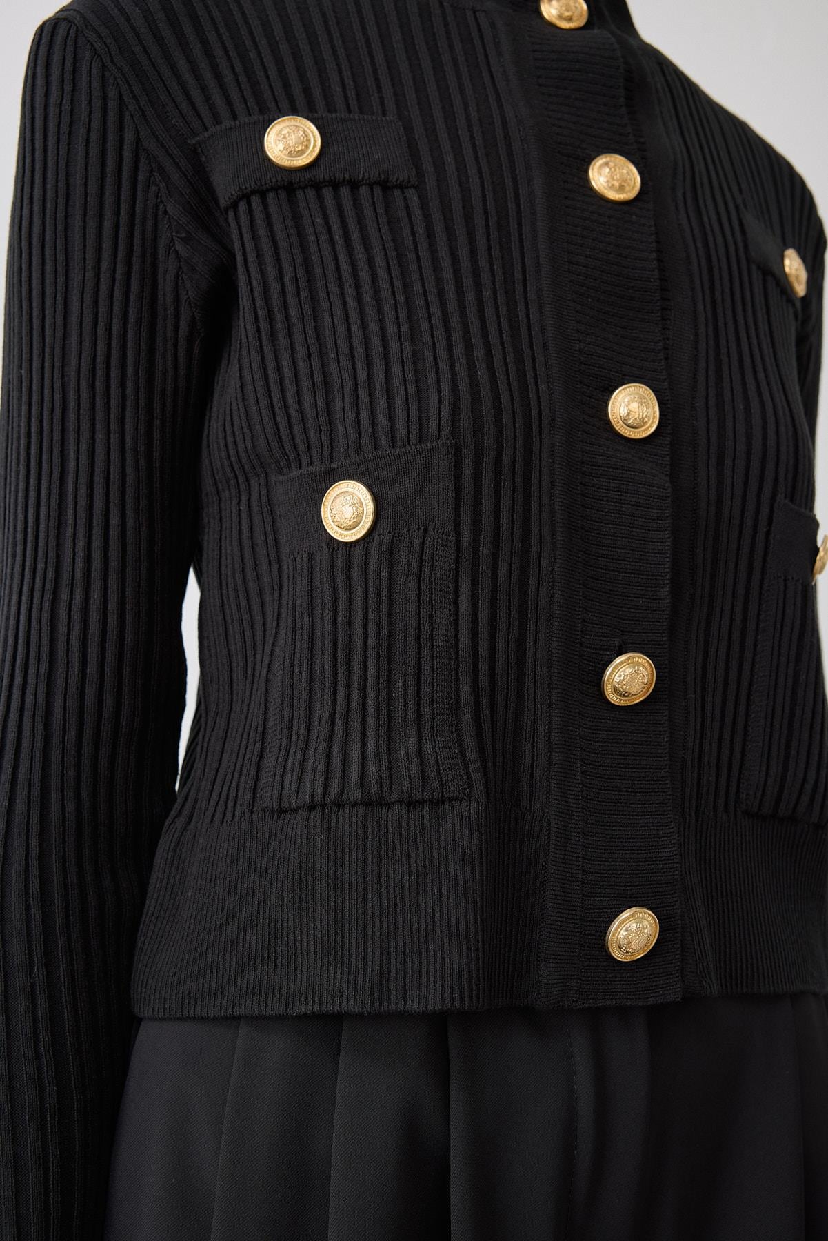 DIVA BUTTONED KNITWEAR CARDIGAN BLACK