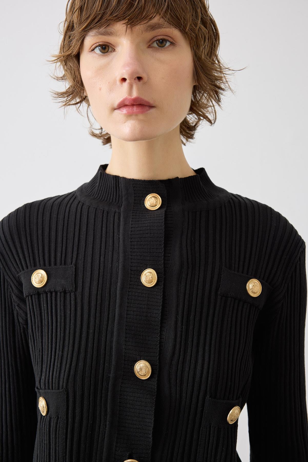 DIVA BUTTONED KNITWEAR CARDIGAN BLACK