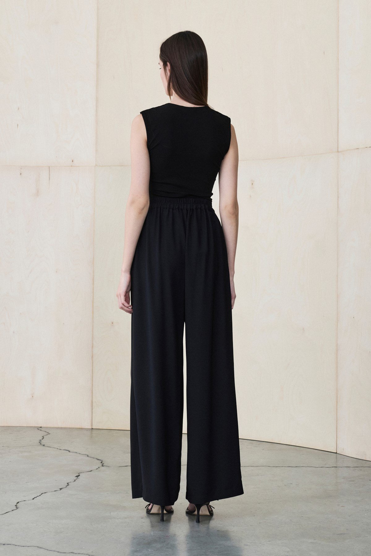 DONNA KREP PALAZZO PANTOLON SİYAH