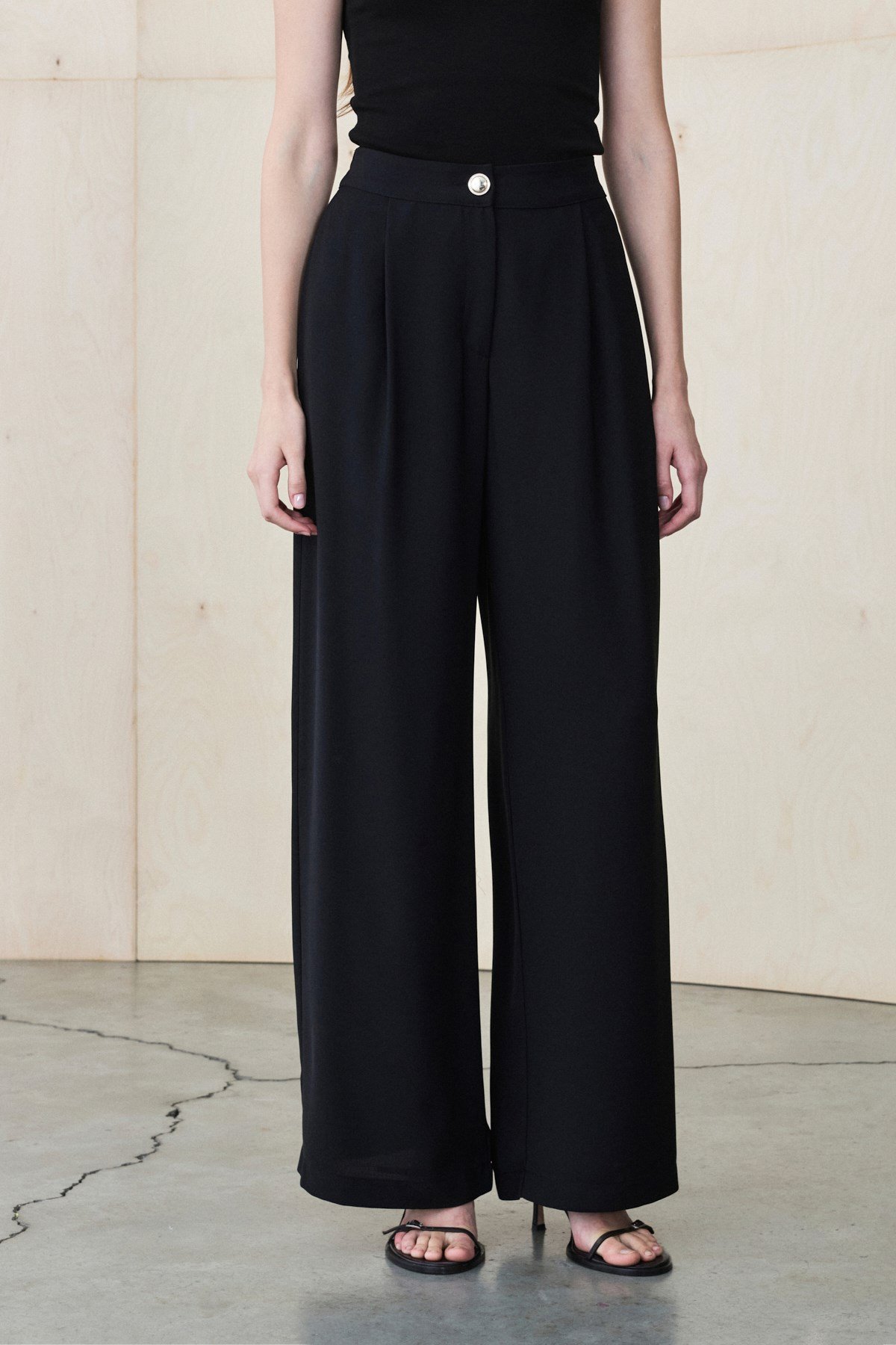 DONNA KREP PALAZZO PANTOLON SİYAH