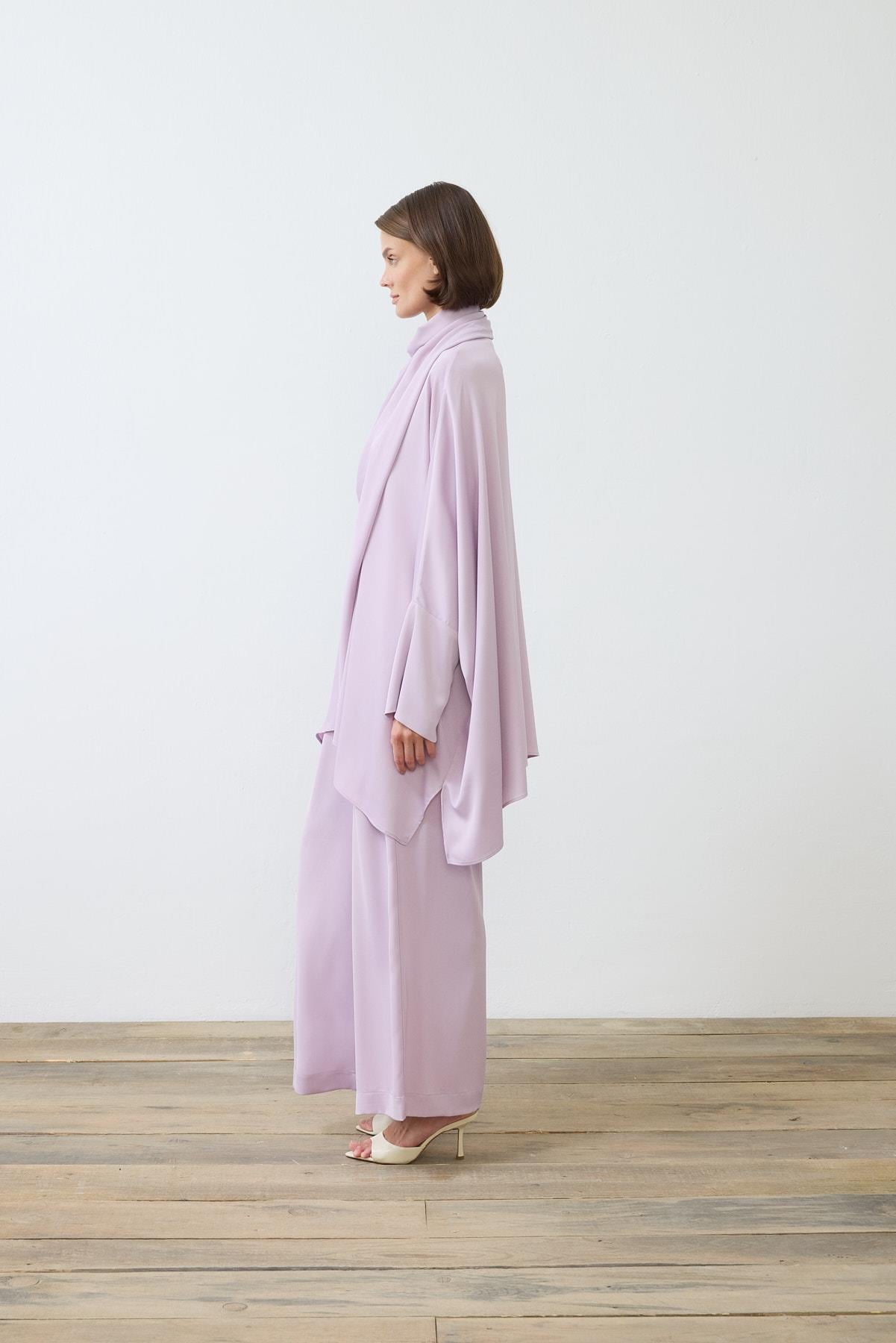 ELENA SATEN PANTOLONLU TAKIM LİLA
