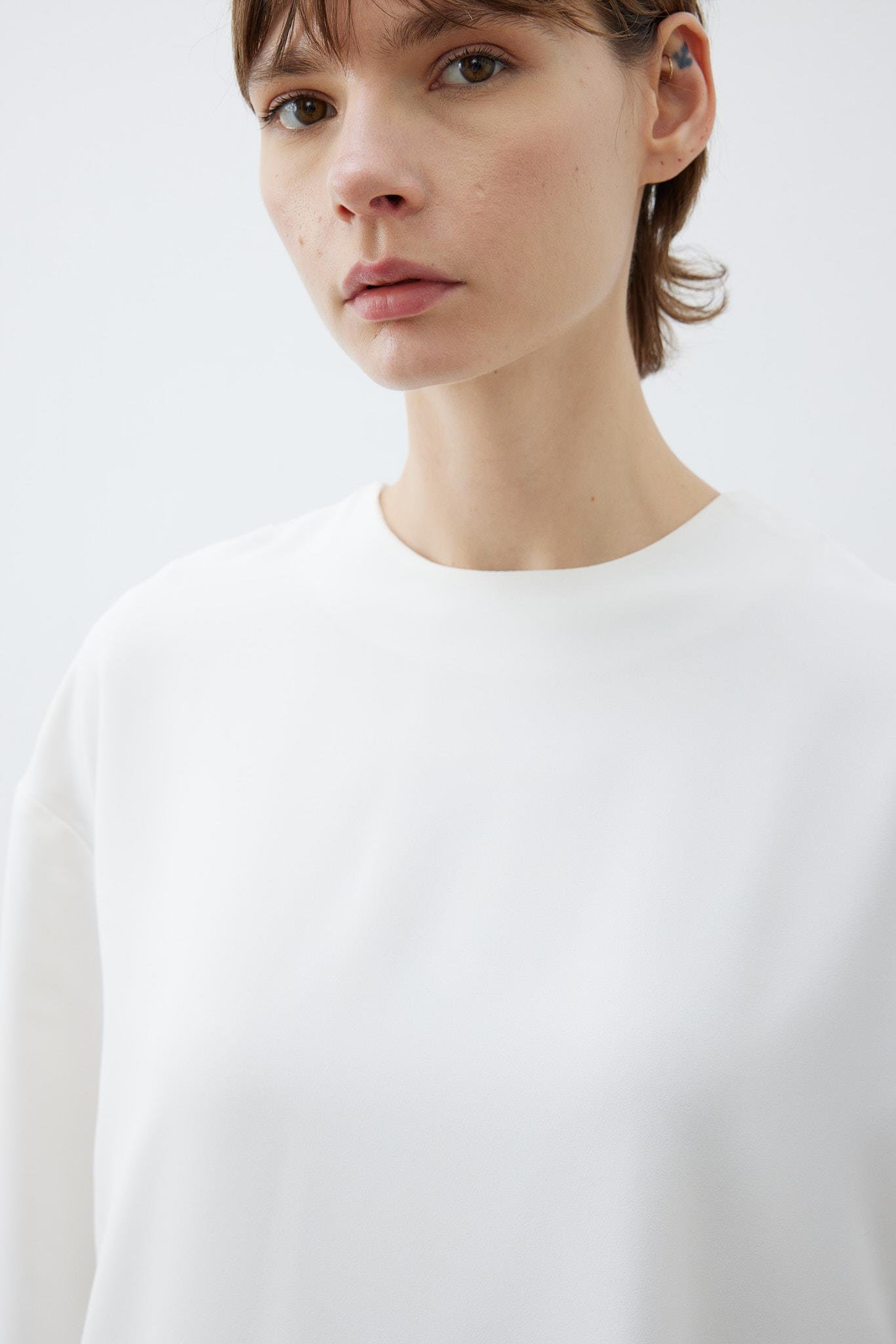 EVA KREP BASIC BLUZ BEYAZ