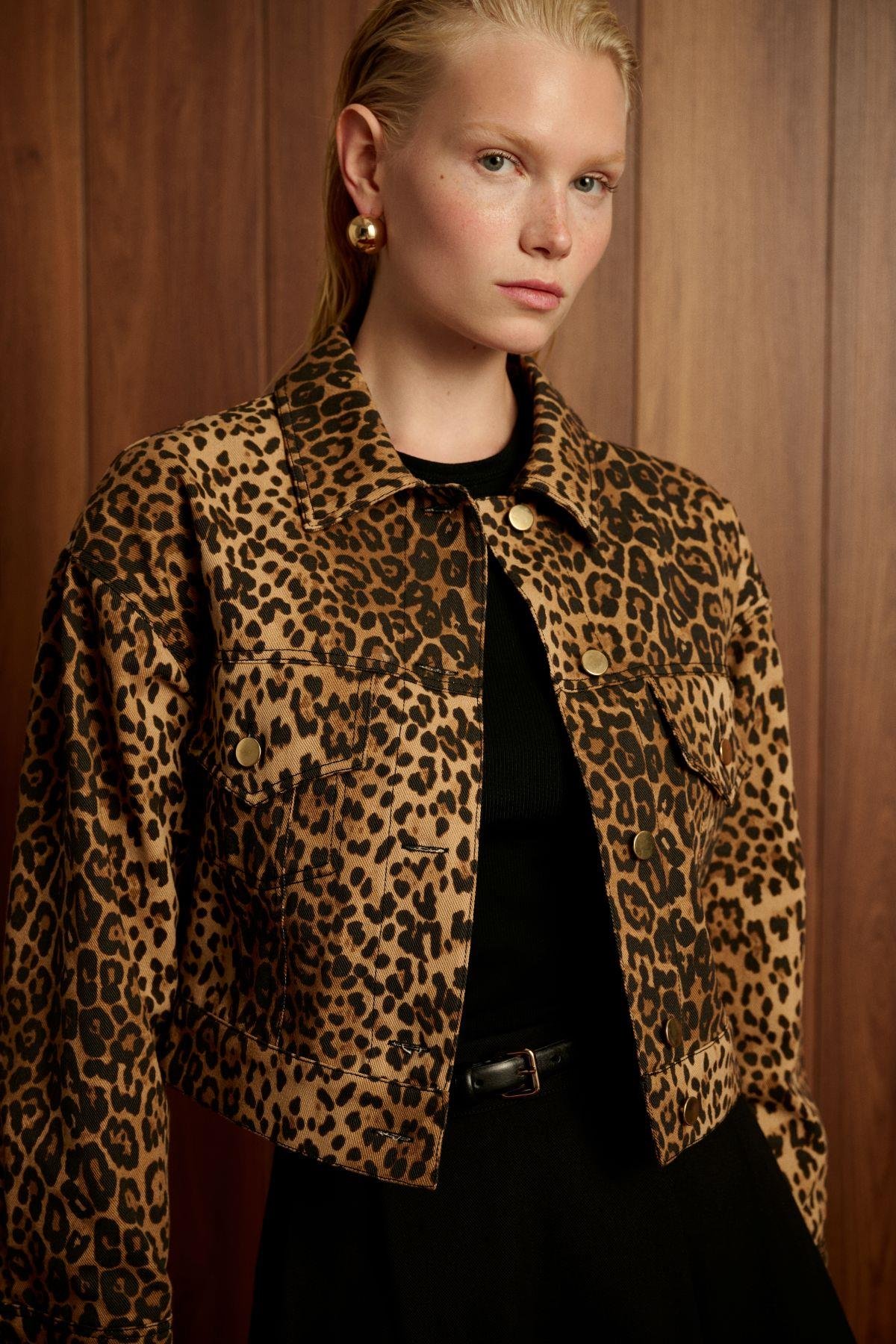 FLAM LEOPAR DESENLİ SPOR CEKET LEOPAR