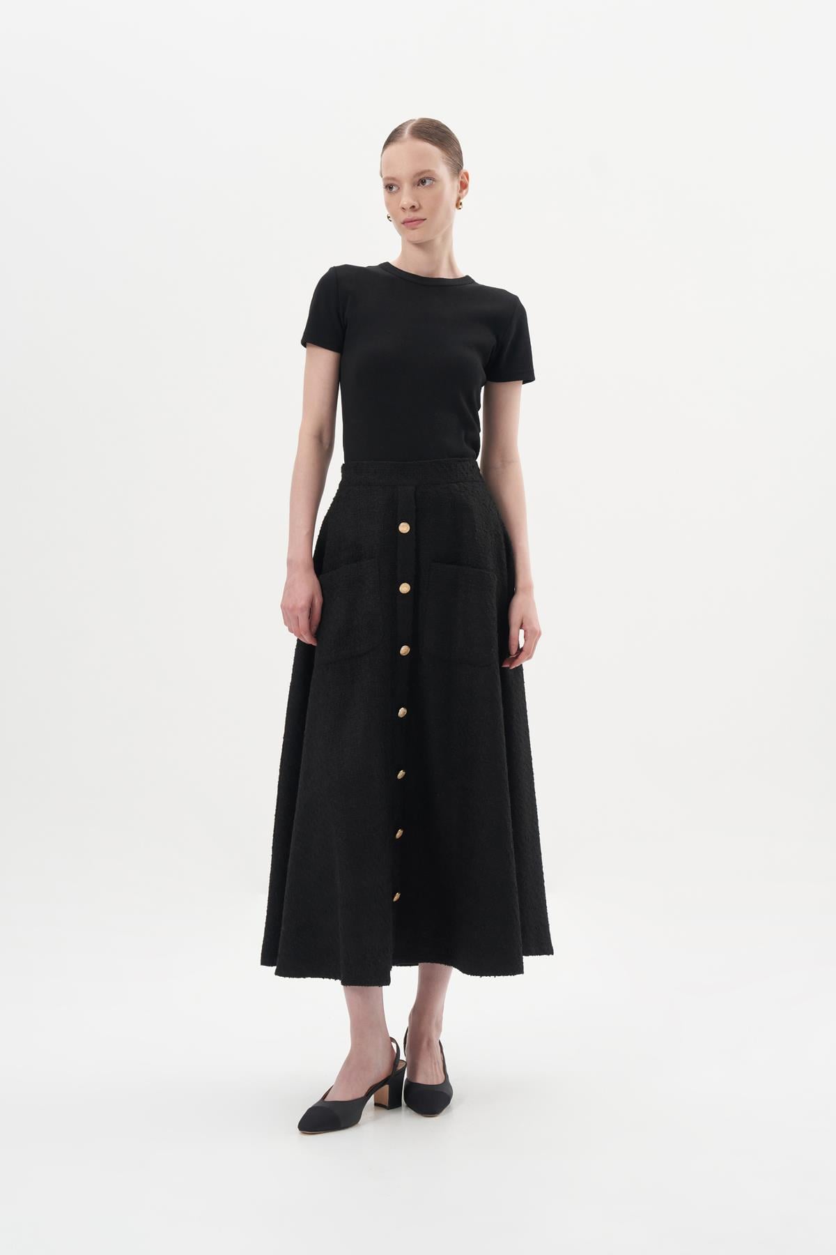 LADY TUVİT CEPLİ ETEK SİYAH