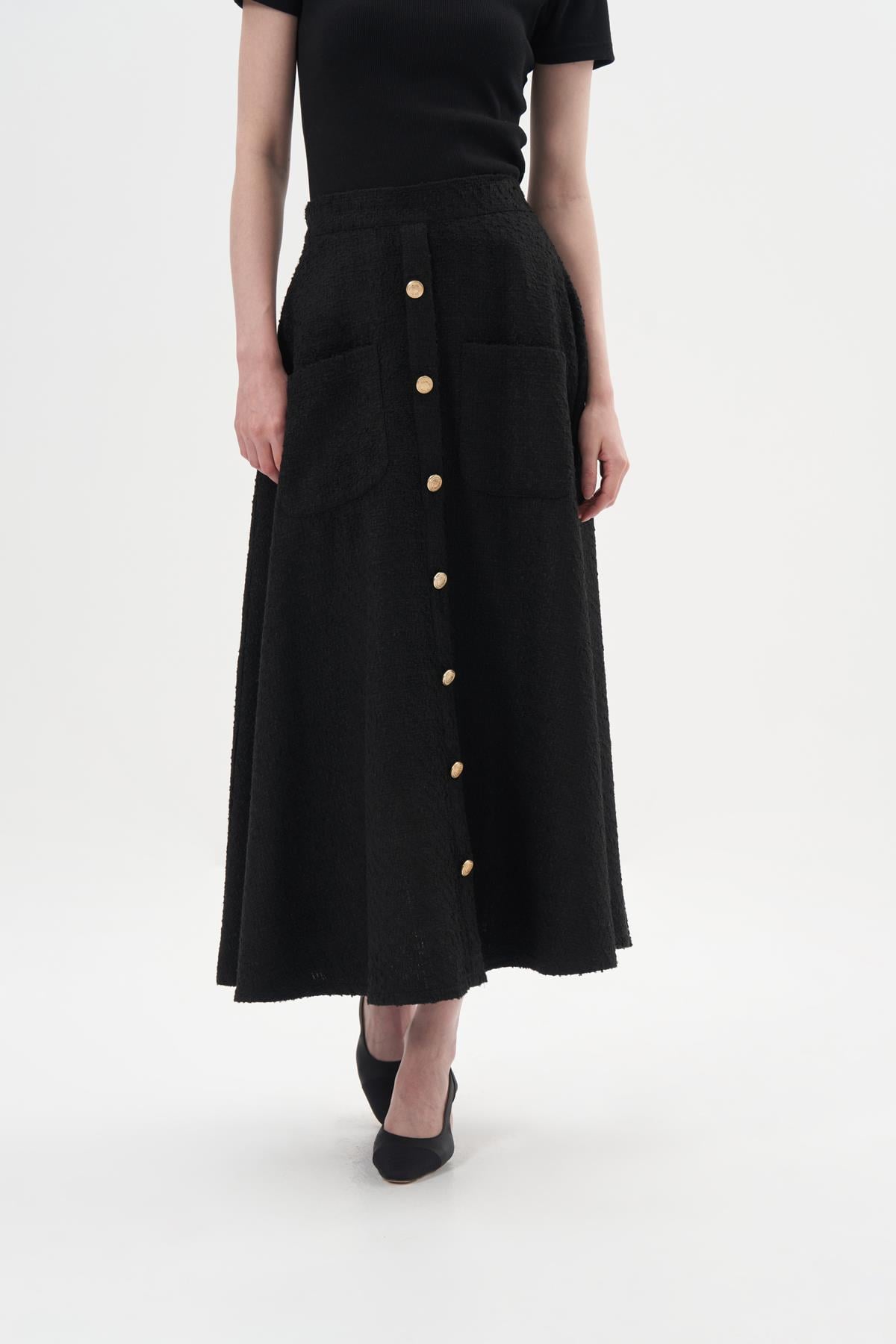 LADY TUVİT CEPLİ ETEK SİYAH