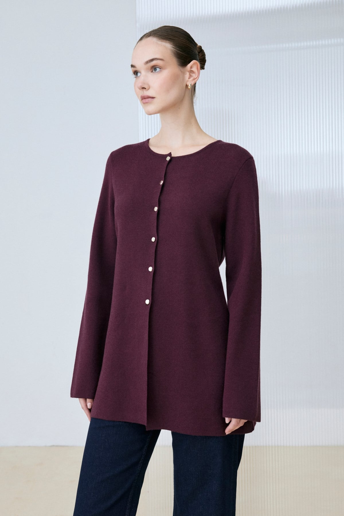 LİNA VİSKON TRİKO HIRKA BORDO