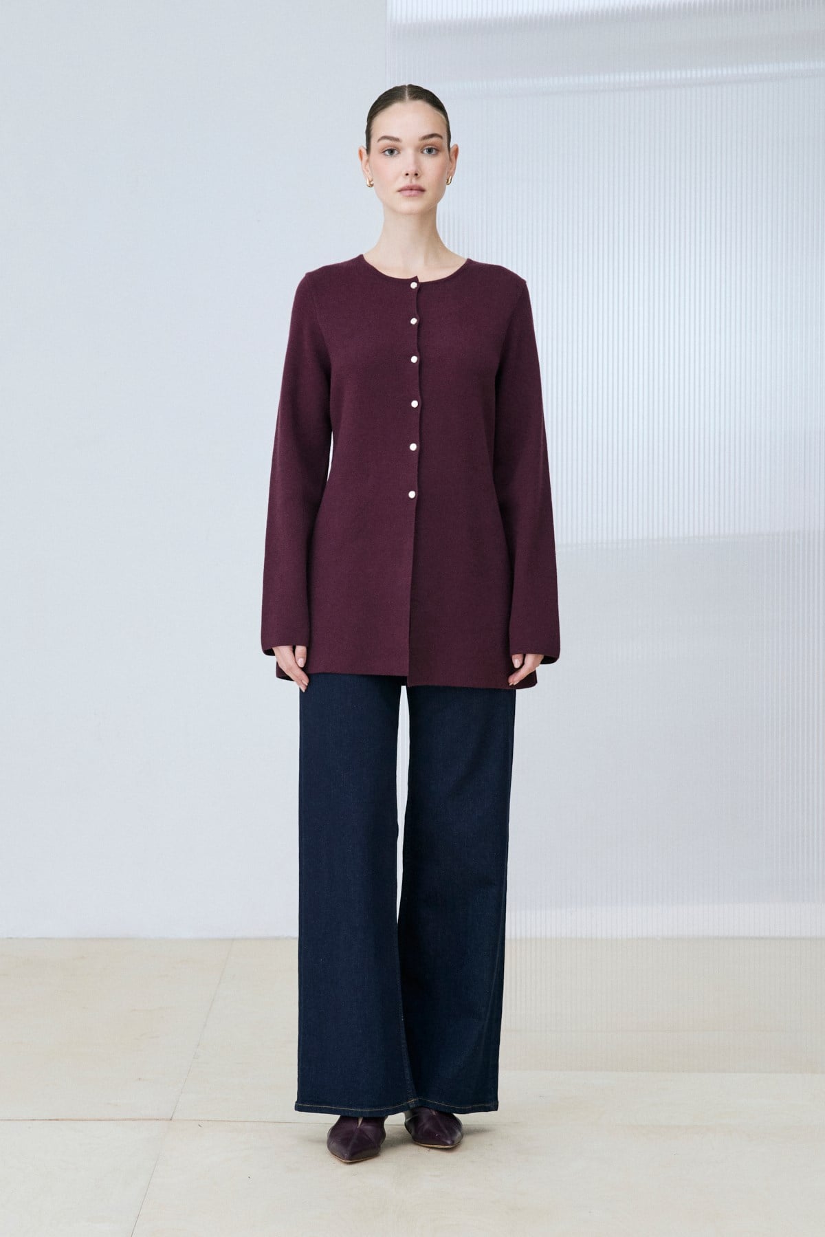 LİNA VİSKON TRİKO HIRKA BORDO