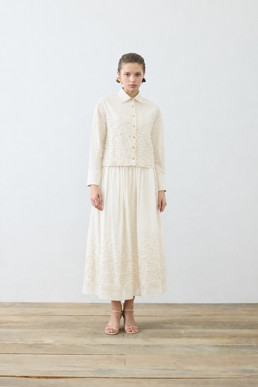 MELİSSA BRODE ETEKLİ TAKIM EKRU