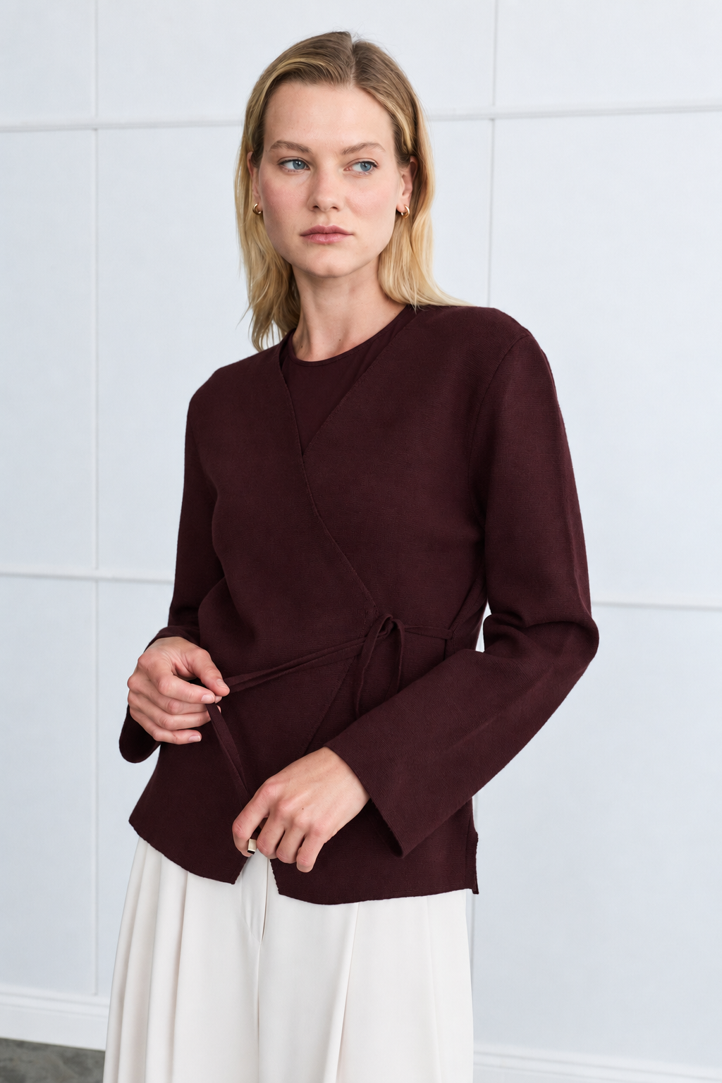 MİORİ VELAR VİSKON TRİKO HIRKA BORDO