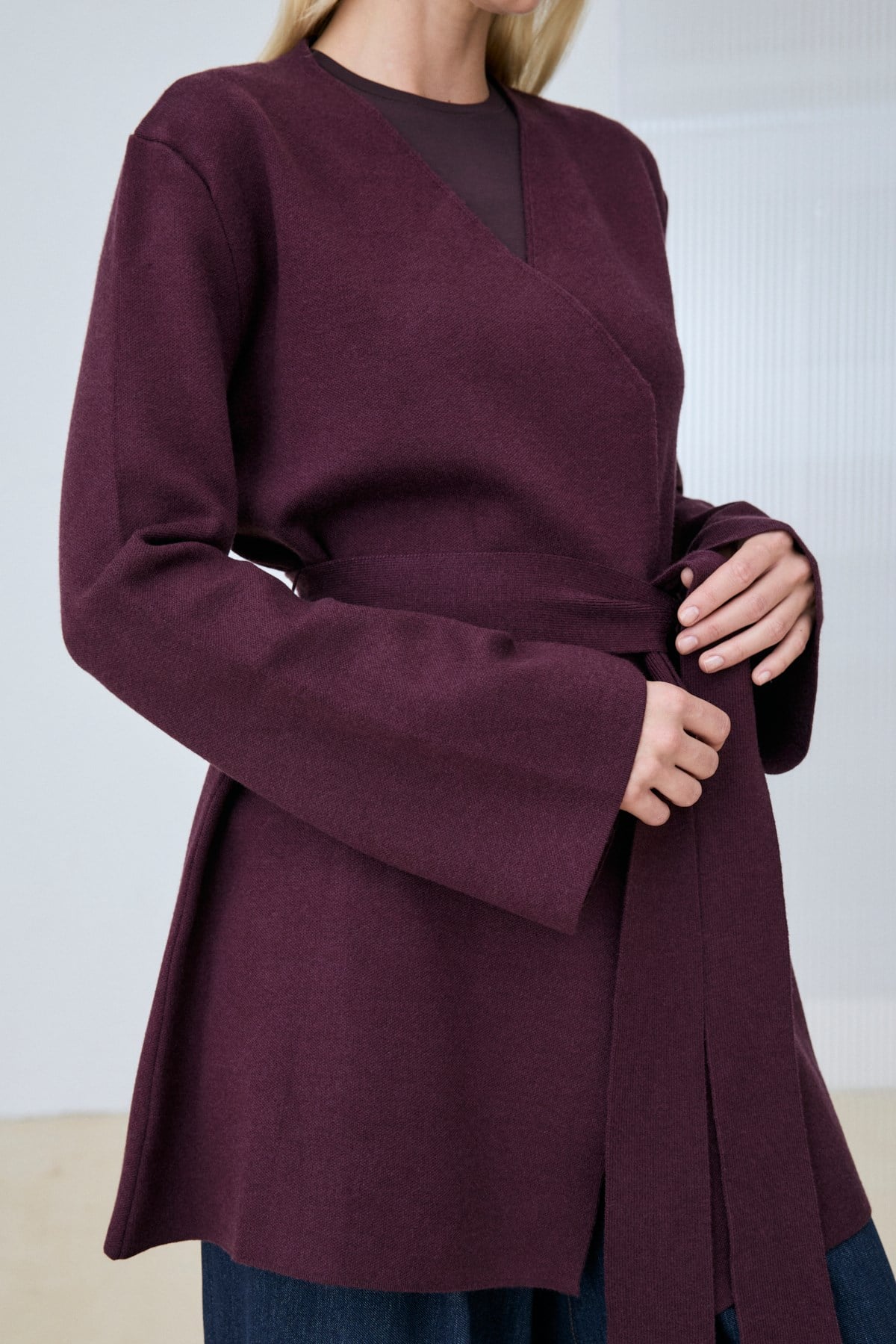 MONA VİSKON TRİKO HIRKA BORDO