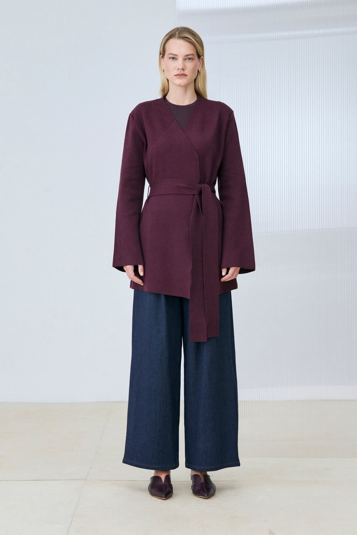 MONA VİSKON TRİKO HIRKA BORDO