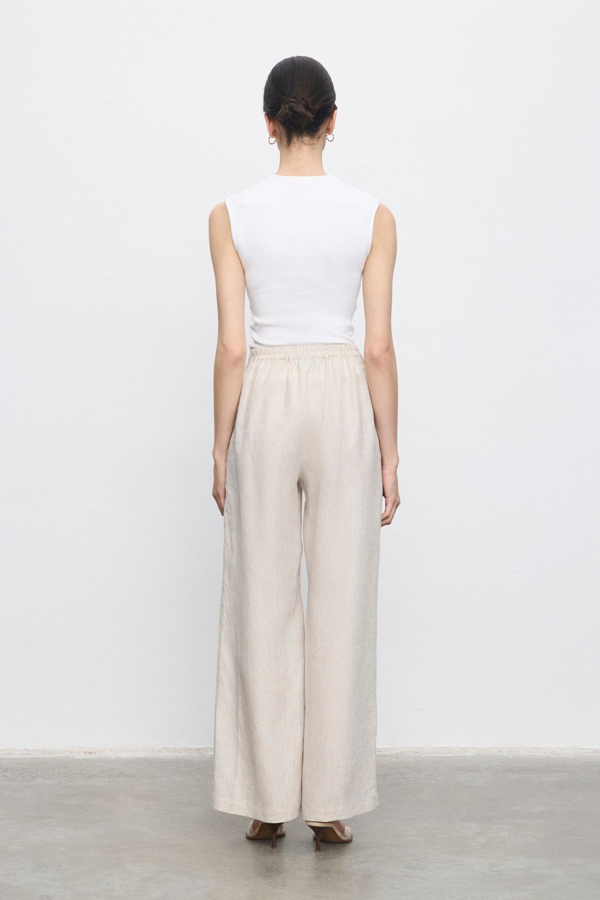 NİLA %100 KETEN PANTOLONLU TAKIM NATURAL