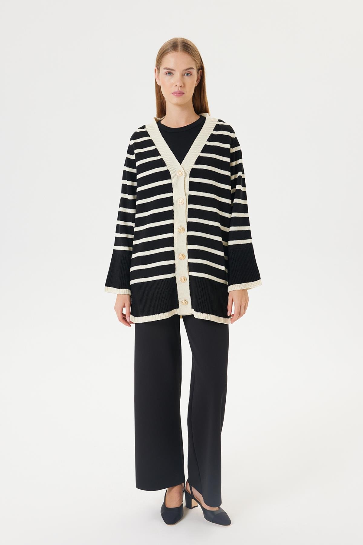 OVER KNITWEAR CARDIGAN BLACK-STONE
