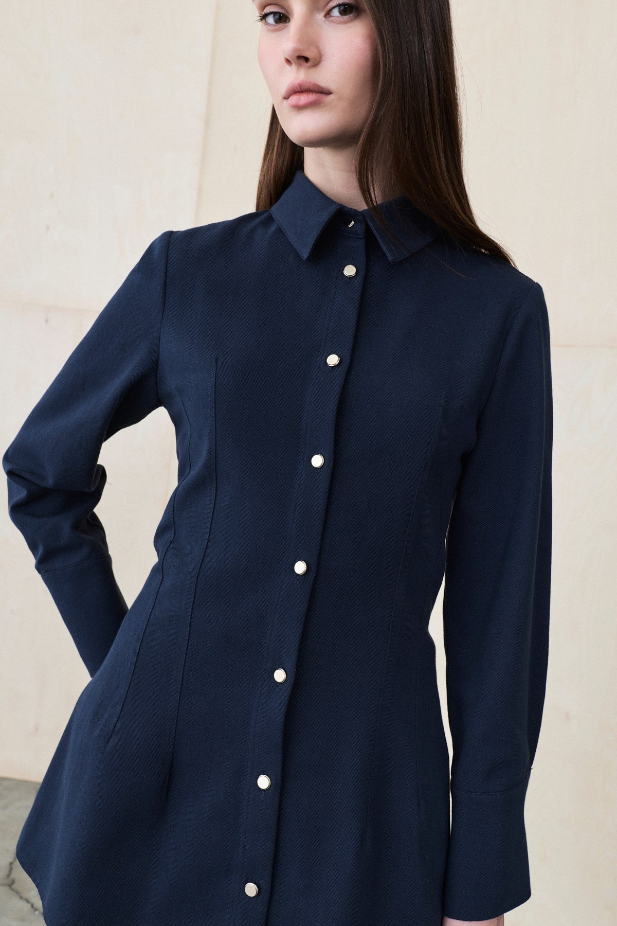 PEPLUM GABARDİN PANTOLON TAKIM LACİVERT