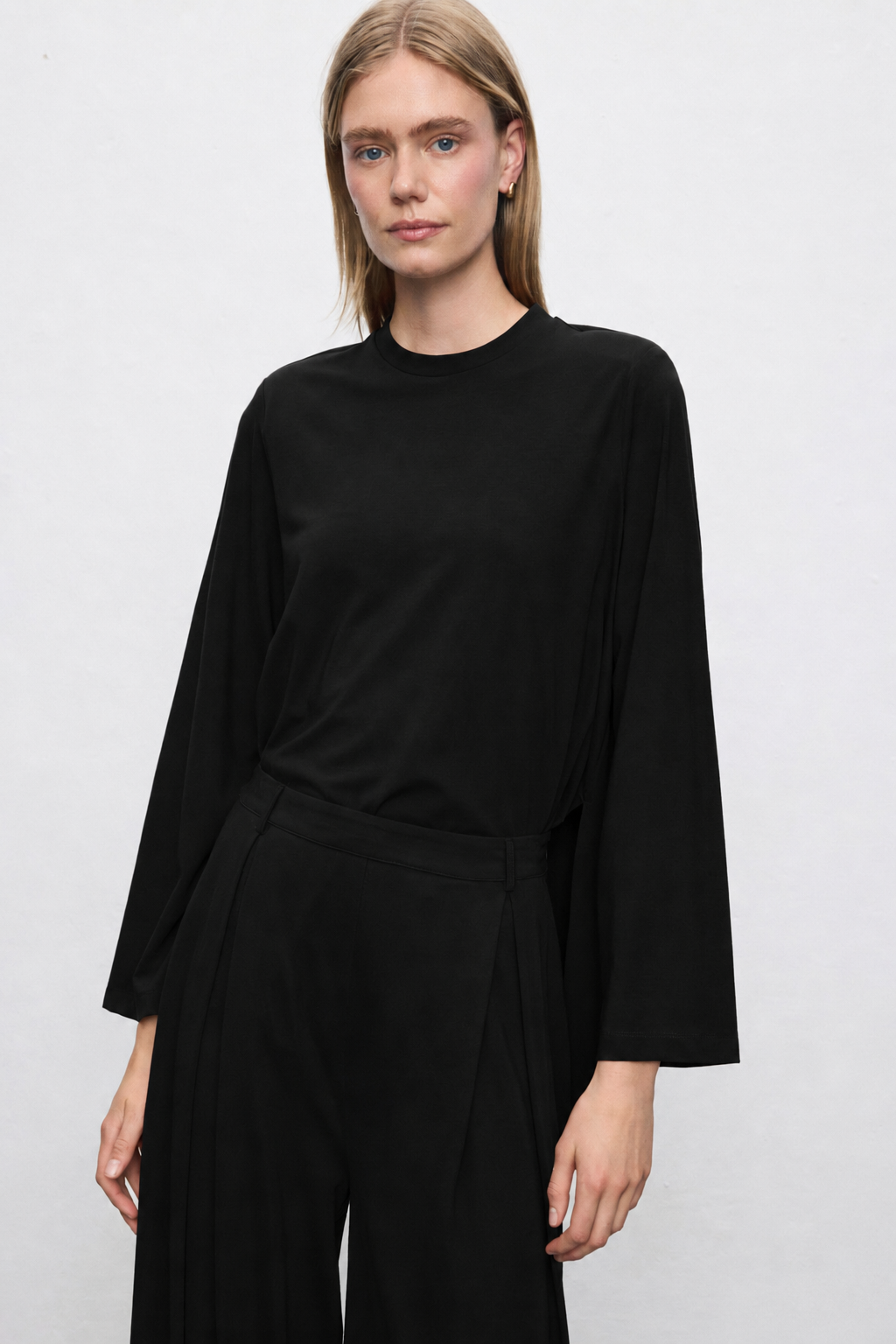 PEYLY RAYON VİSKON PANTOLONLU TAKIM SİYAH