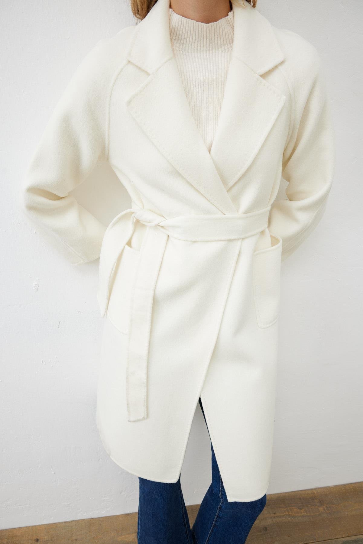 PREMIUM SELECTION YÜN KAŞMİR OVERSİZE KABAN EKRU