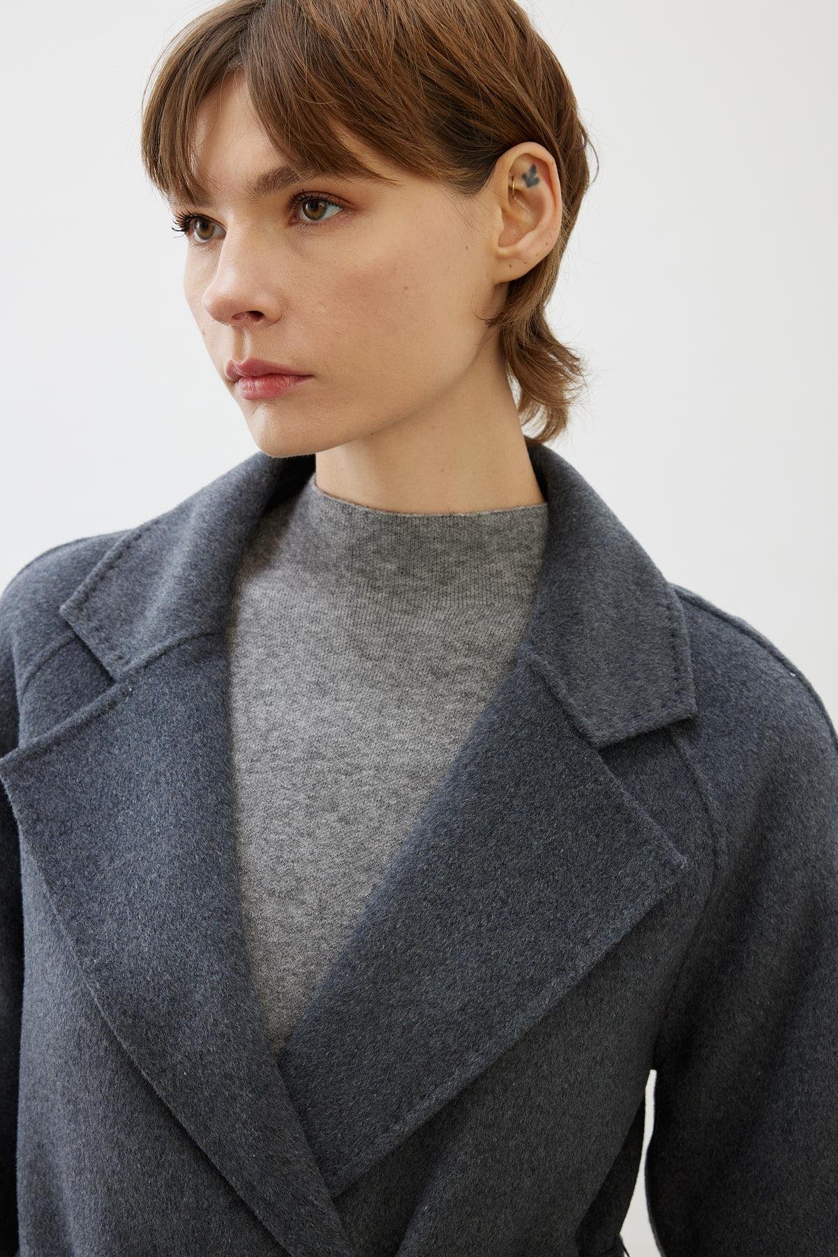 PREMIUM SELECTION YÜN KAŞMİR OVERSİZE KABAN GRİ