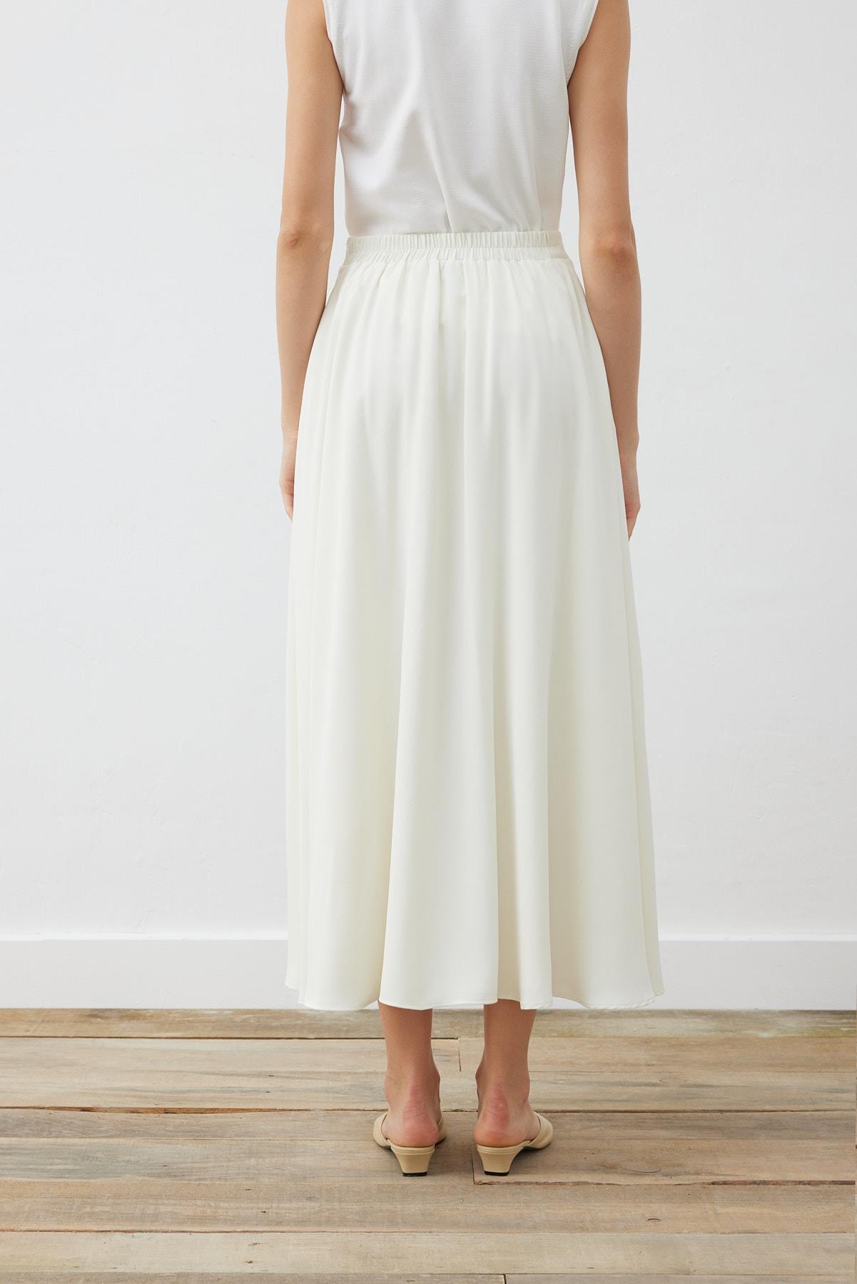 RİNA KREP KLOŞ ETEK EKRU