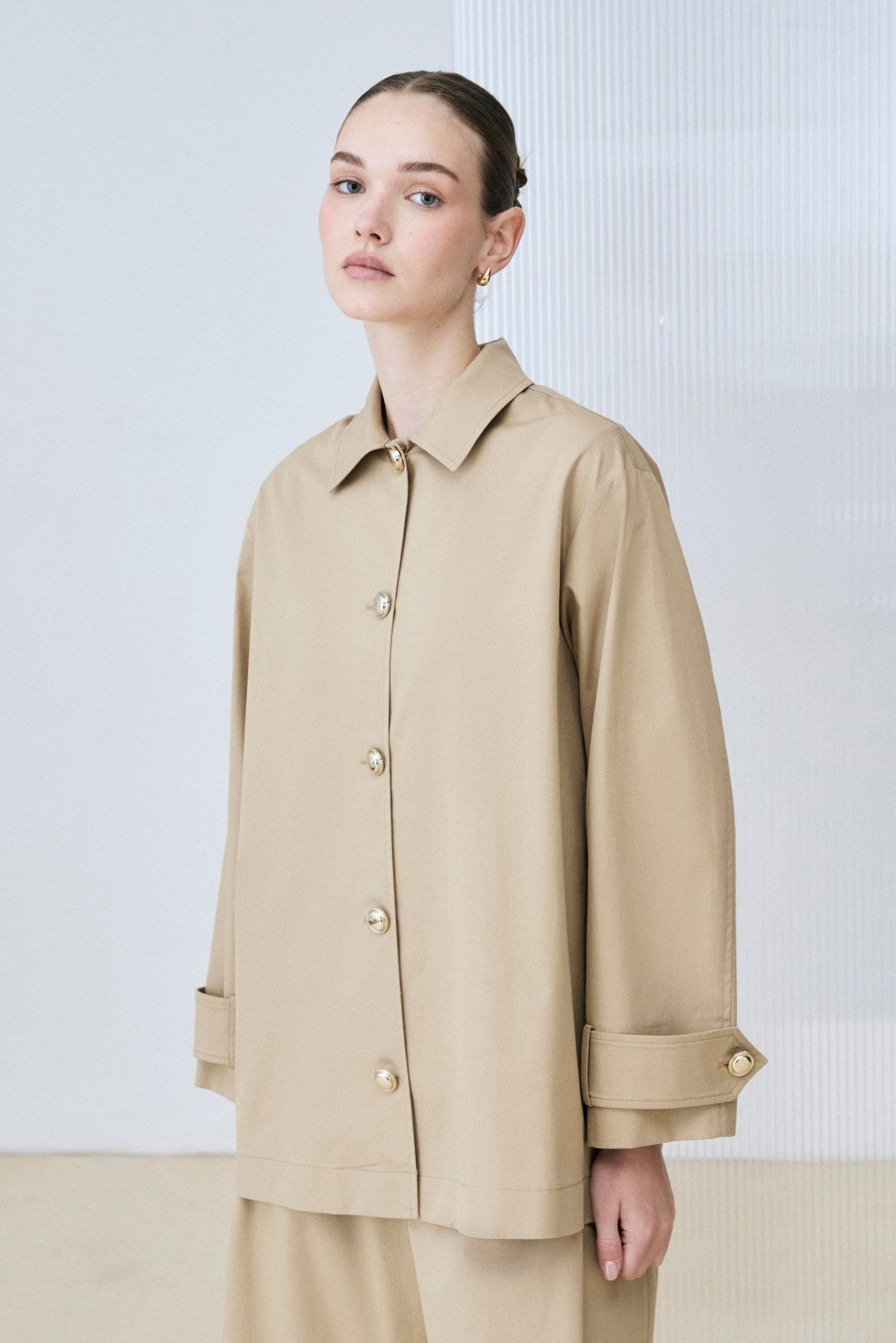 SANDA GOLD DÜĞMELİ CEKET PANTOLON TAKIM CAMEL