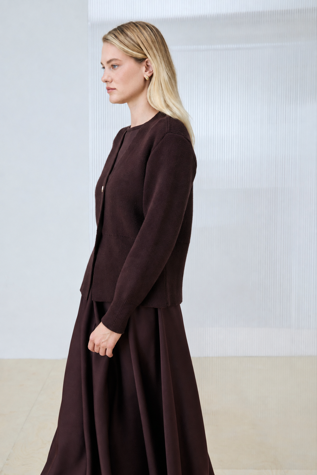 SILVA KNIT CARDIGAN BROWN