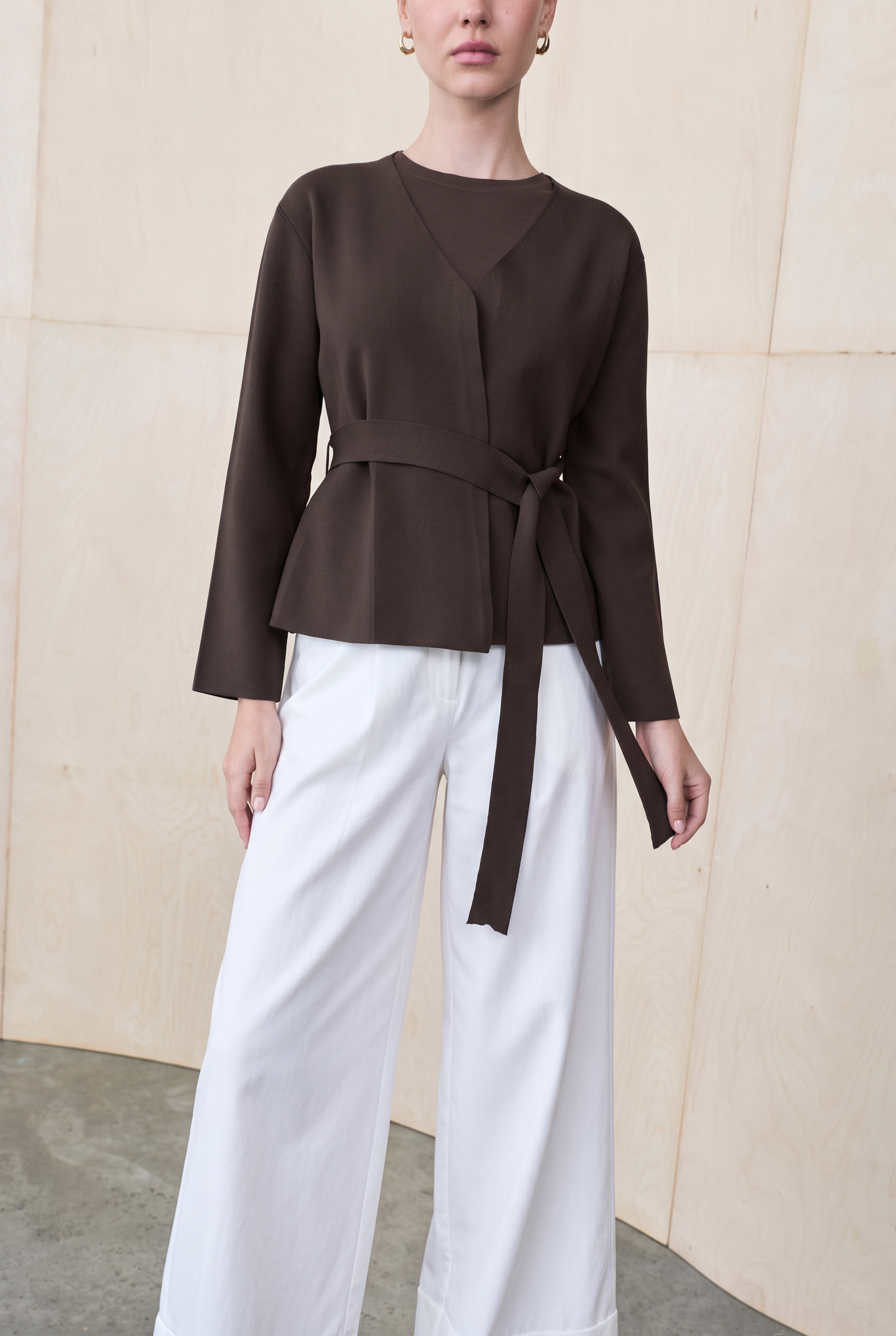 SİMA RAYON TRİKO CEKET ACI KAHVE