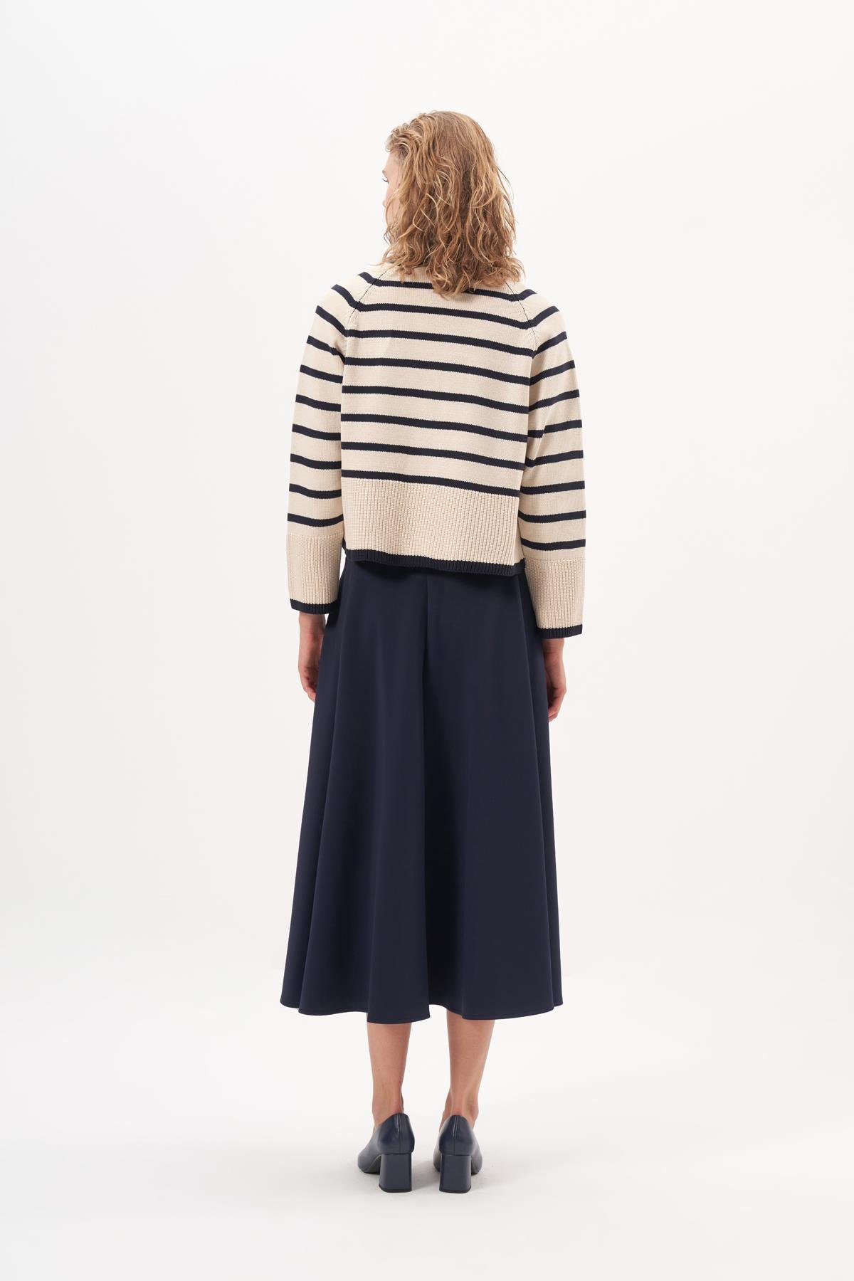 STYLE KNITWEAR SHORT CARDIGAN NAVY BLUE-STONE