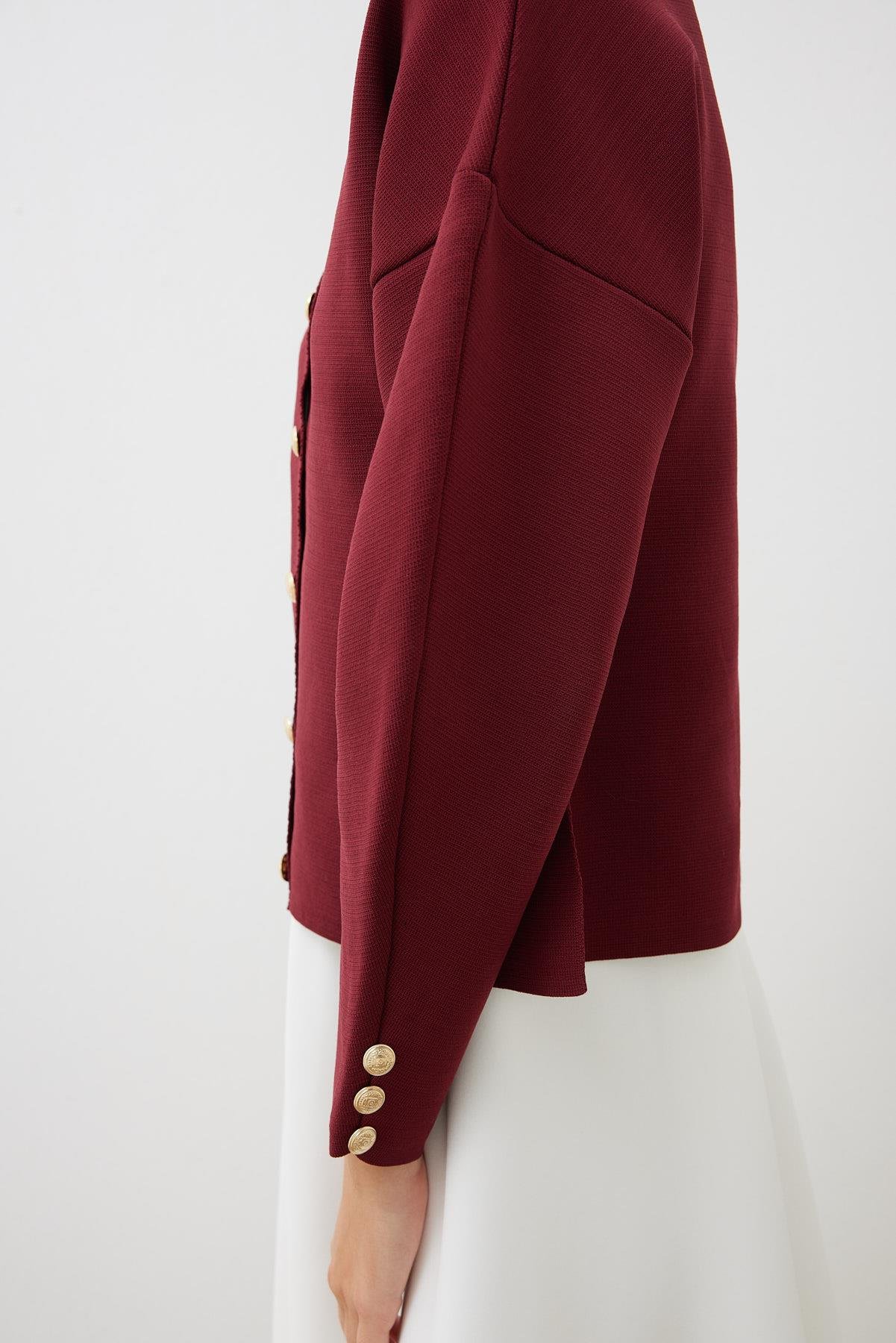 TERA ÇELİK ÖRME TRİKO HIRKA BORDO
