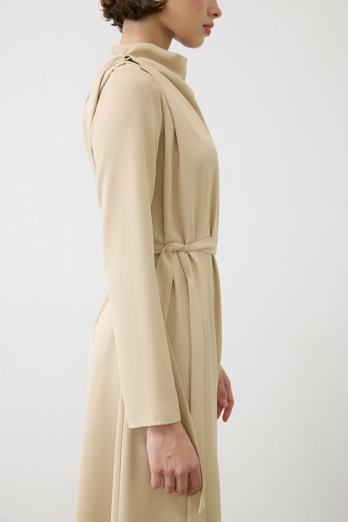 ZARİF CREPE DRESS MINK