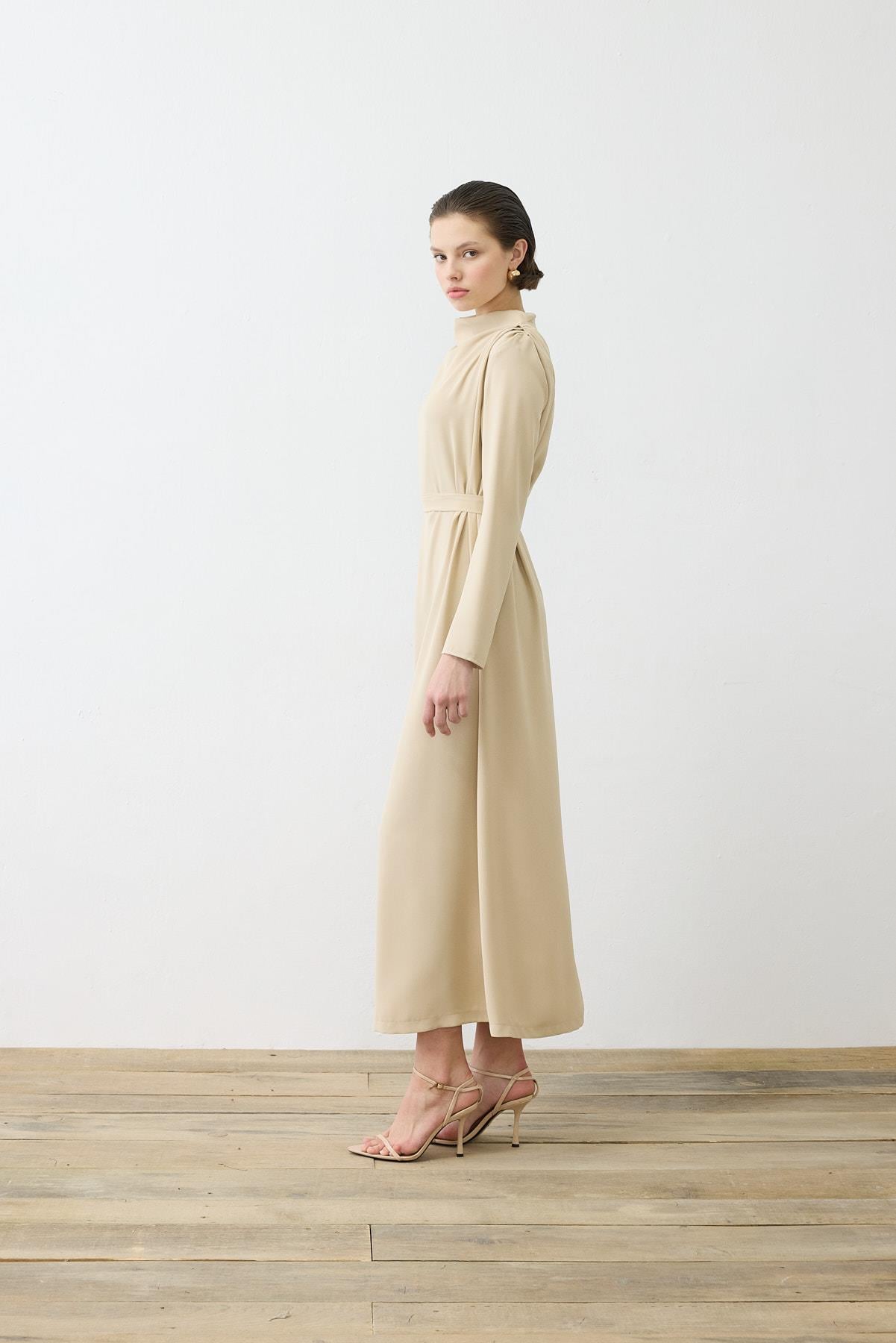 ZARİF CREPE DRESS MINK