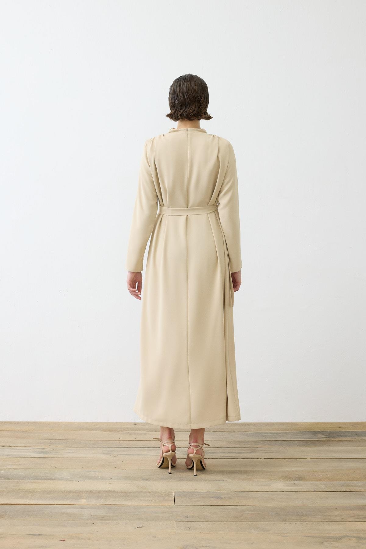 ZARİF CREPE DRESS MINK