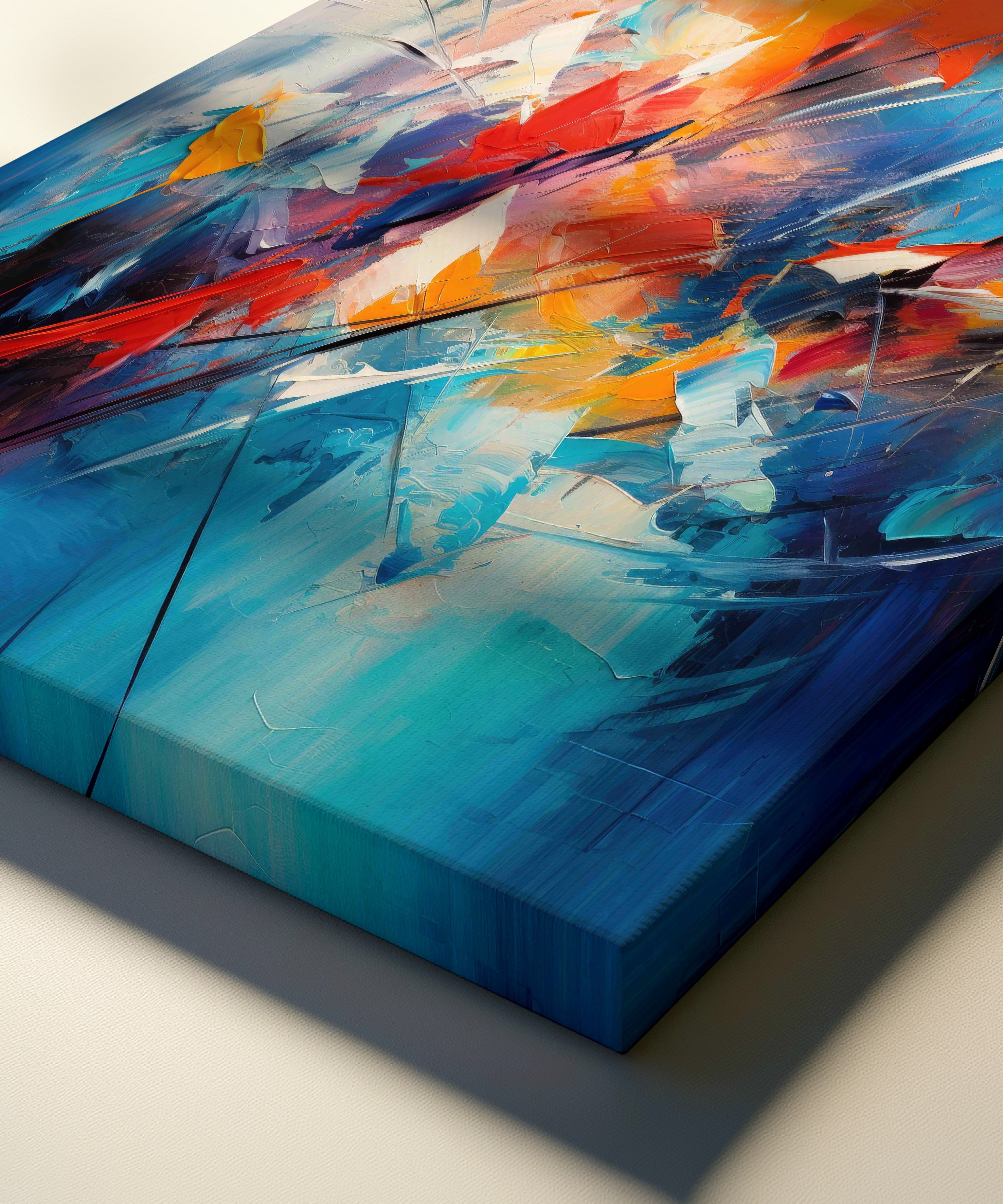 Abstract Linear | Yağlıboya dokulu canvas baskı