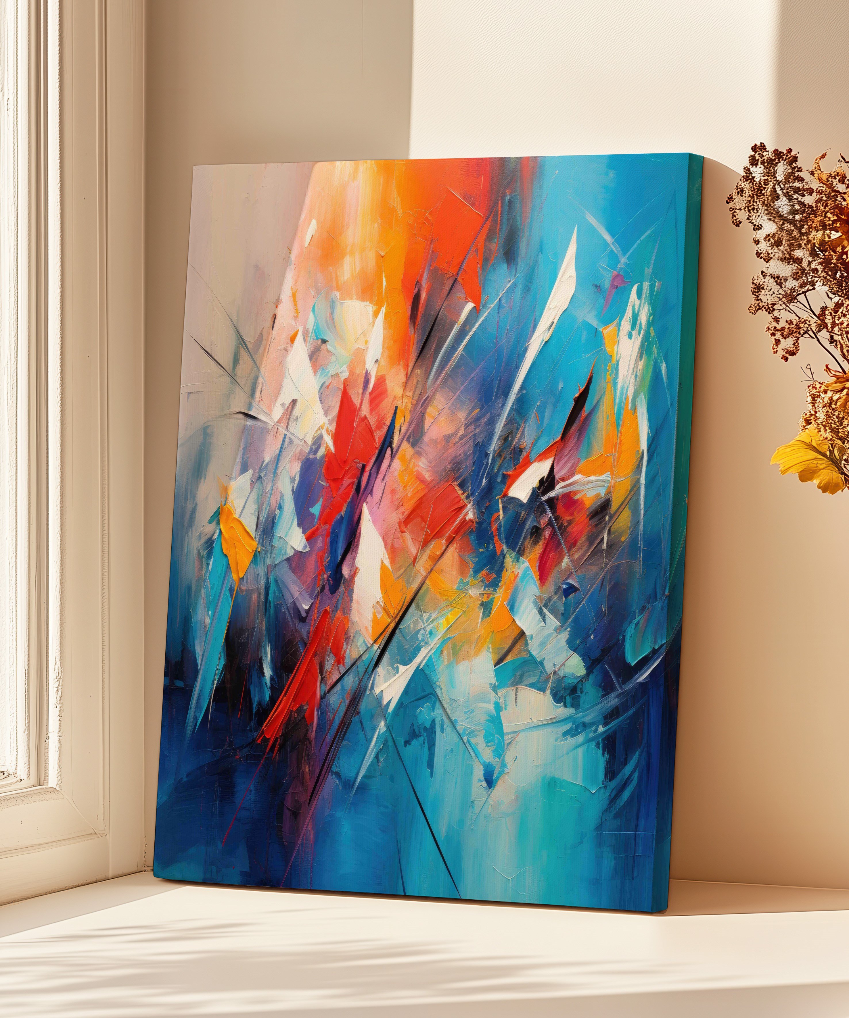 Abstract Linear | Yağlıboya dokulu canvas baskı
