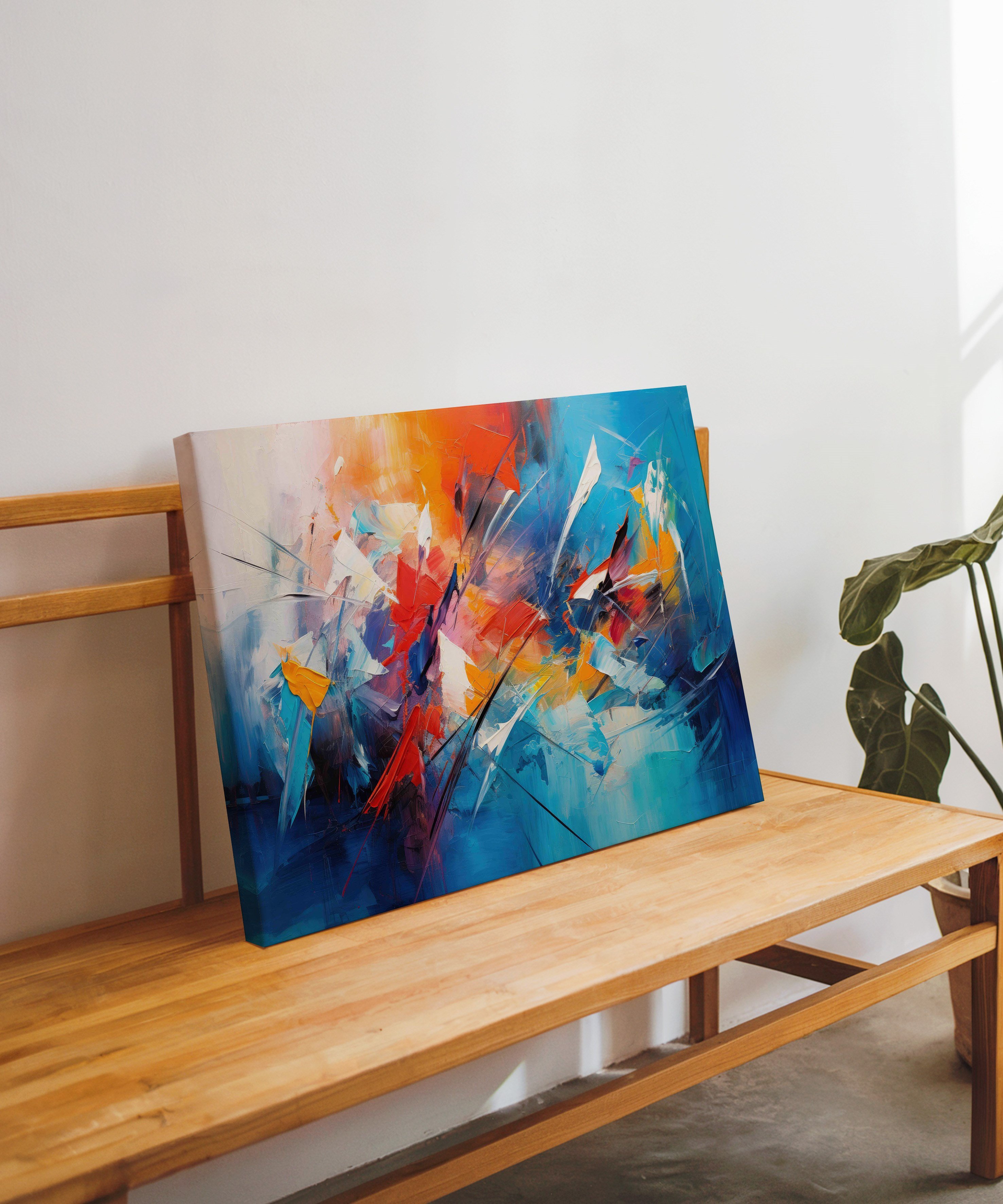 Abstract Linear | Yağlıboya dokulu canvas baskı