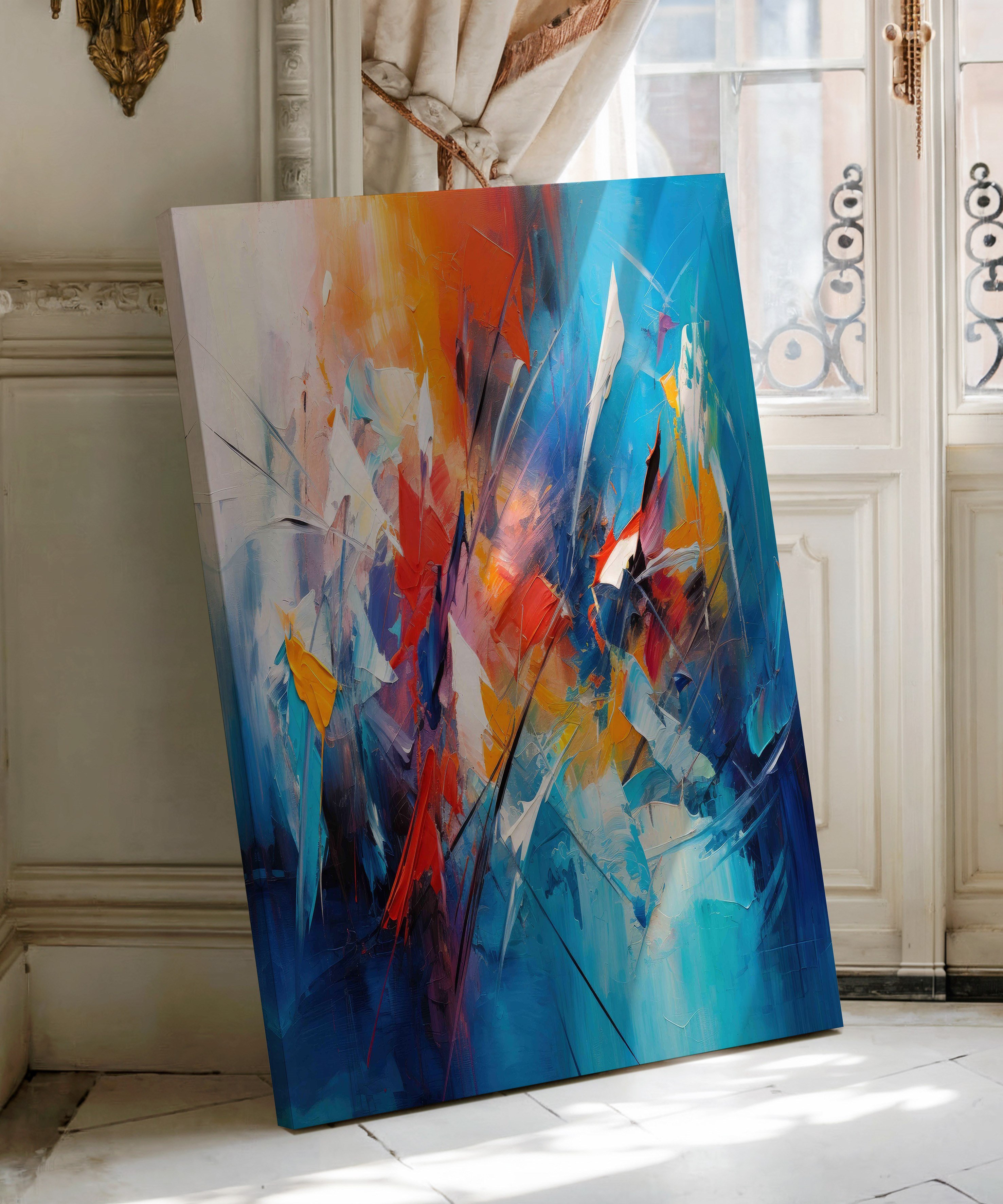 Abstract Linear | Yağlıboya dokulu canvas baskı