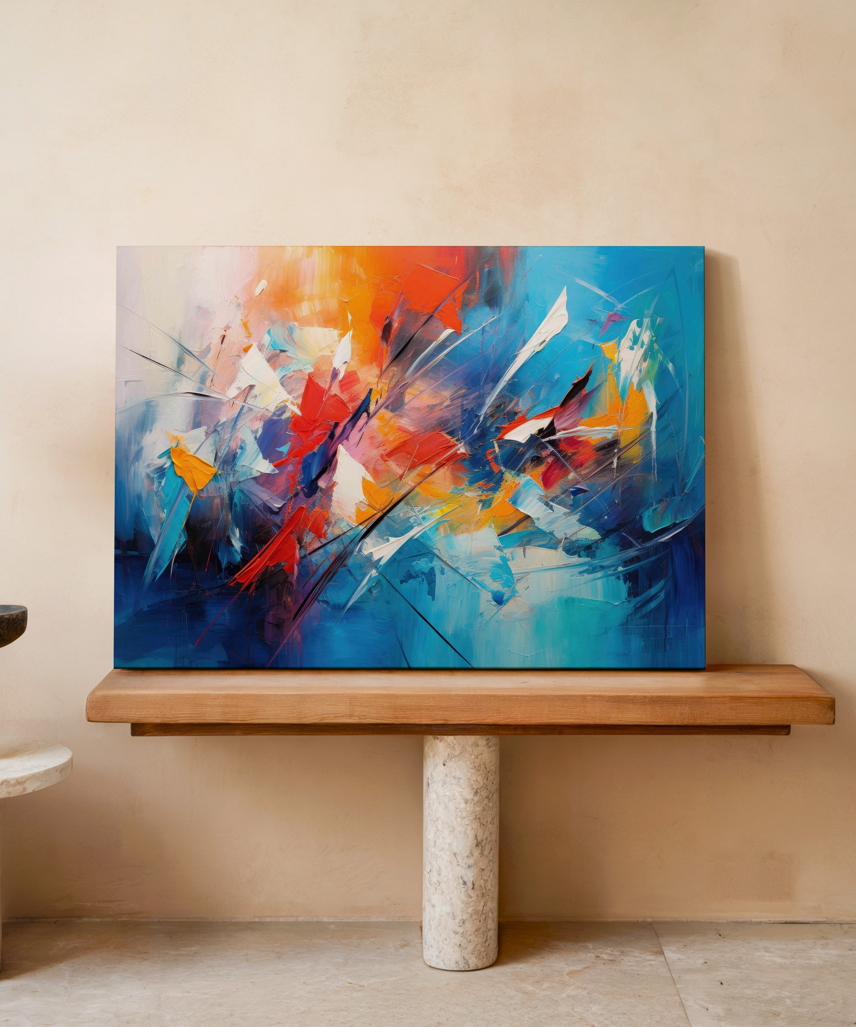 Abstract Linear | Yağlıboya dokulu canvas baskı