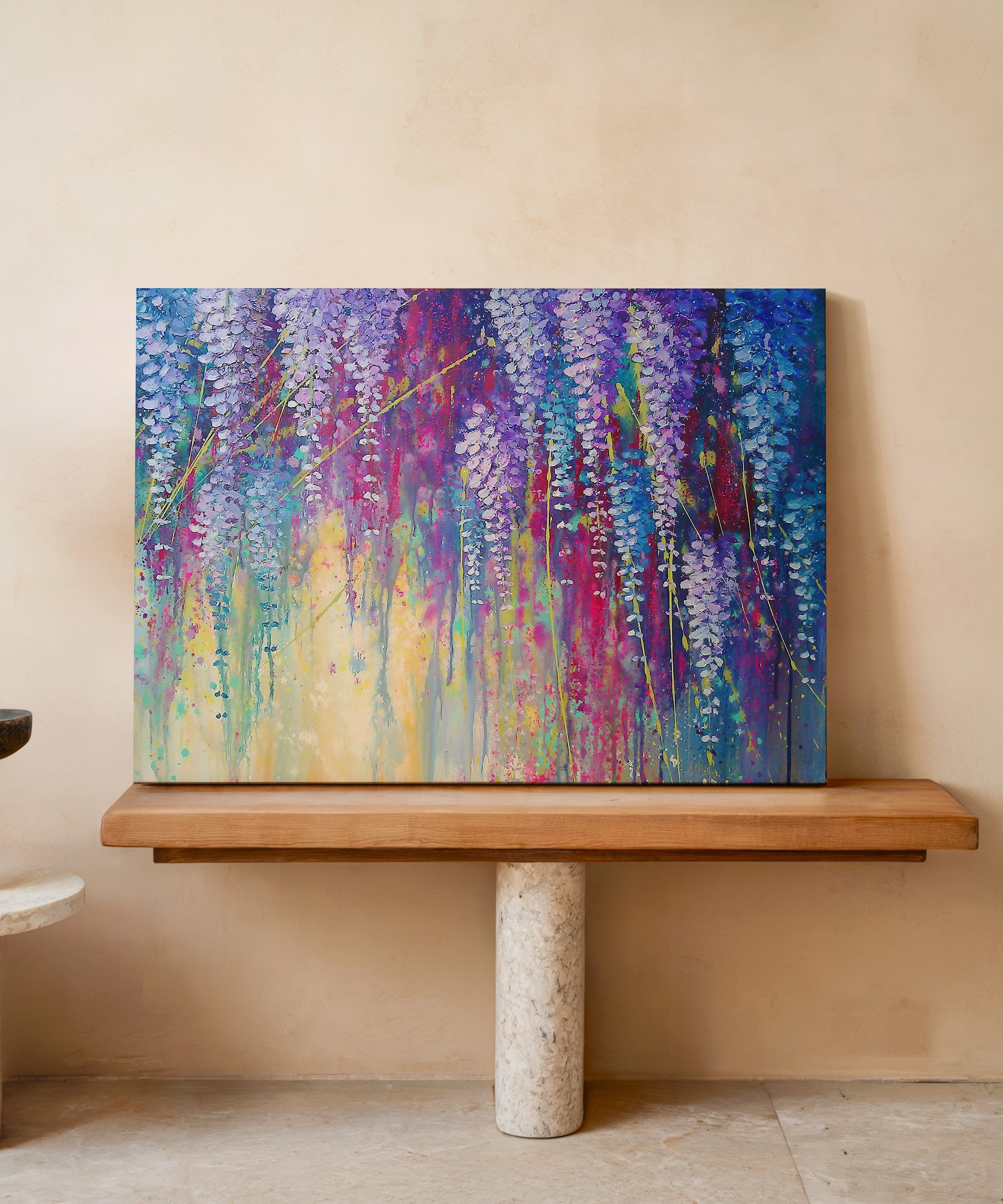 Akasyalar | Yağlıboya dokulu canvas baskı