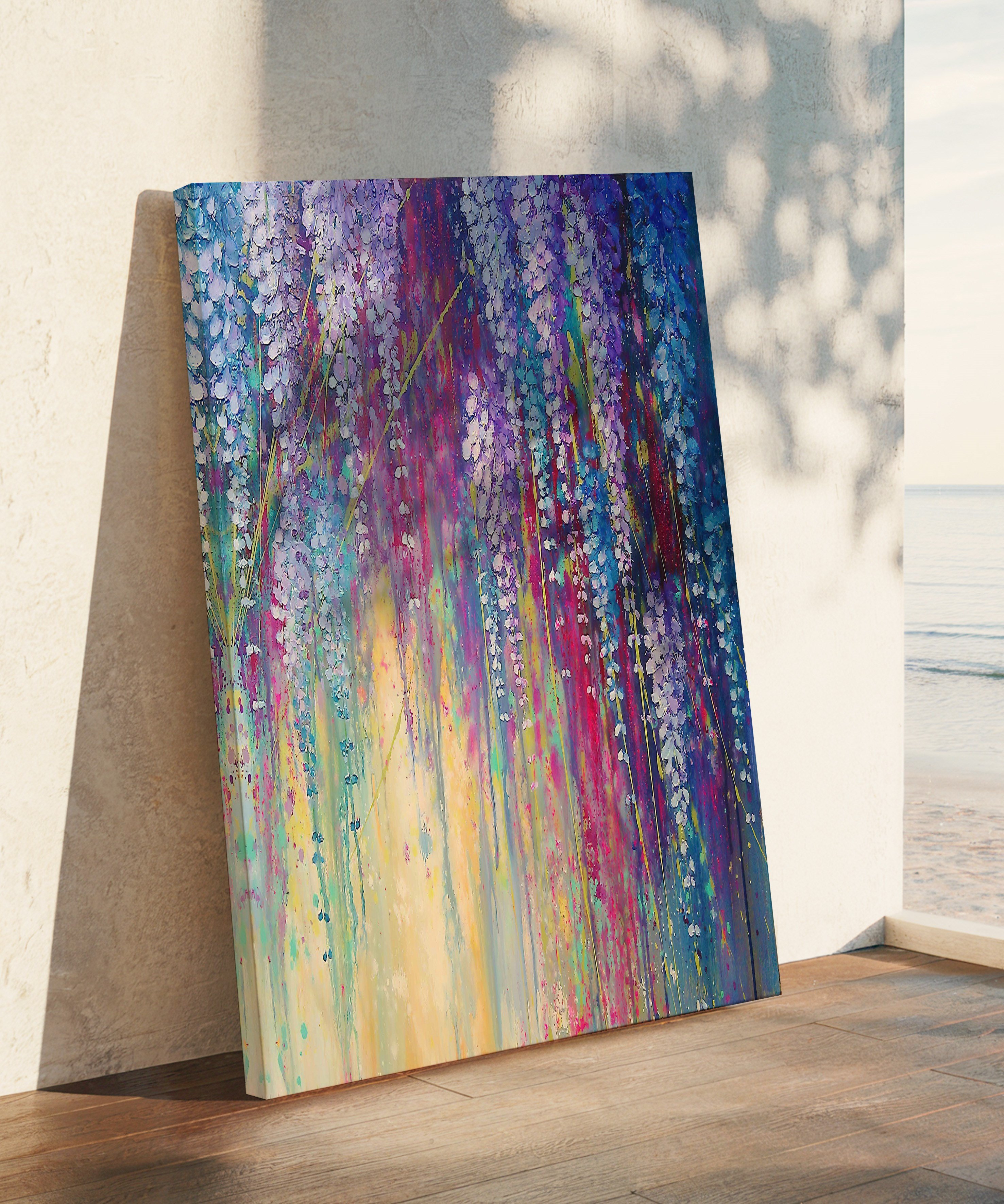 Akasyalar | Yağlıboya dokulu canvas baskı