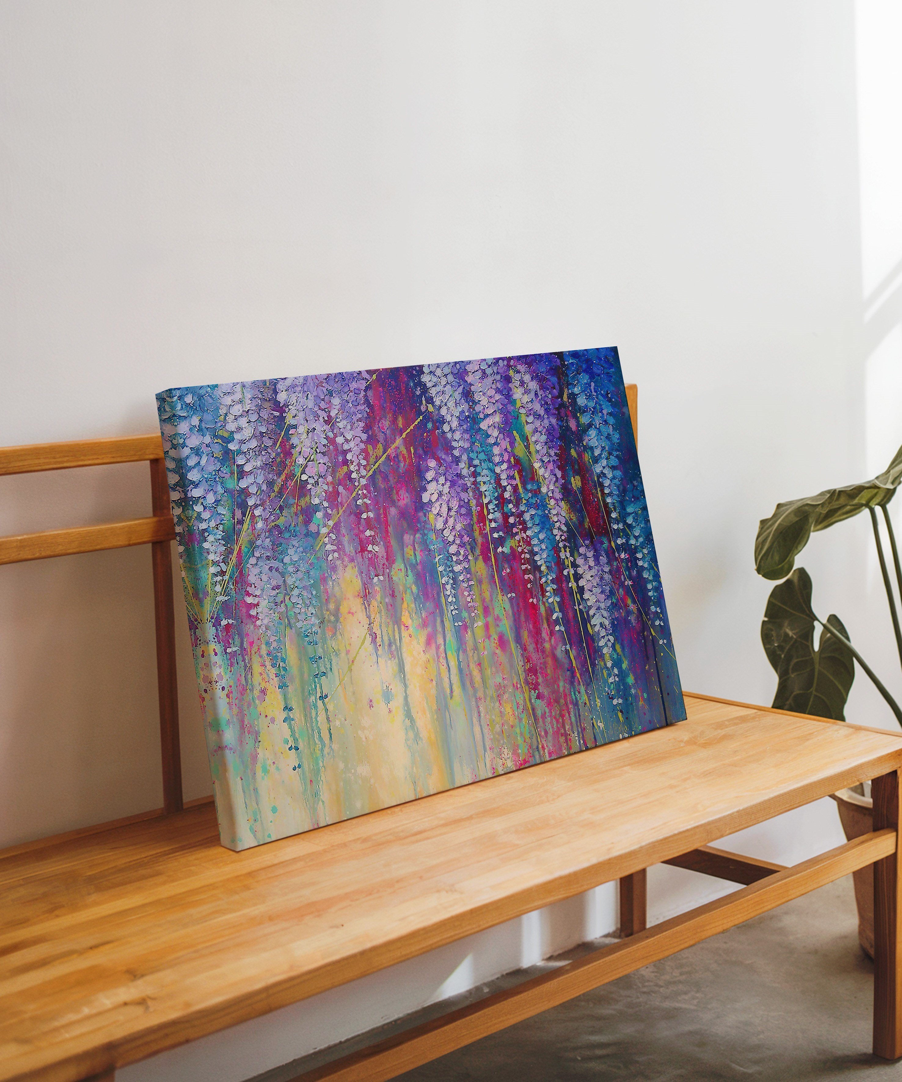 Akasyalar | Yağlıboya dokulu canvas baskı