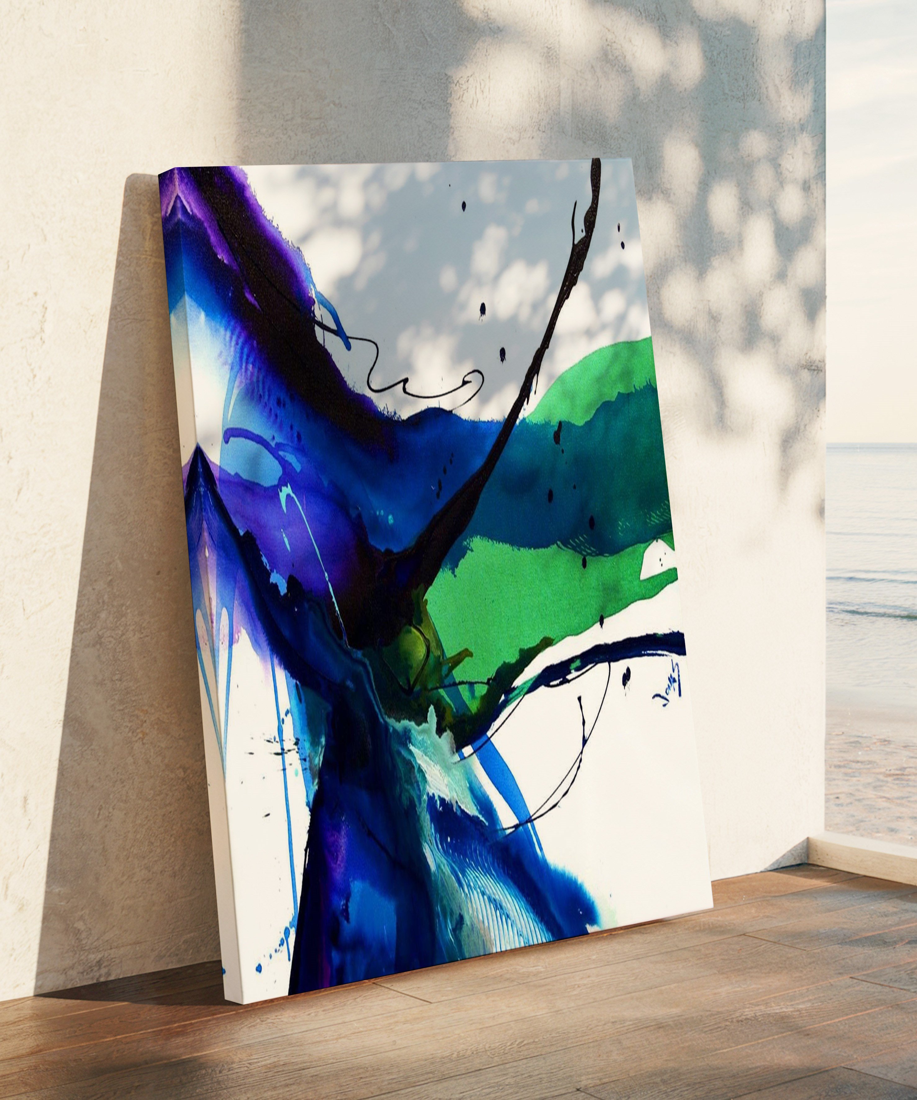 Akışın İzleri | Yağlı Boya Dokulu Canvas Baskı