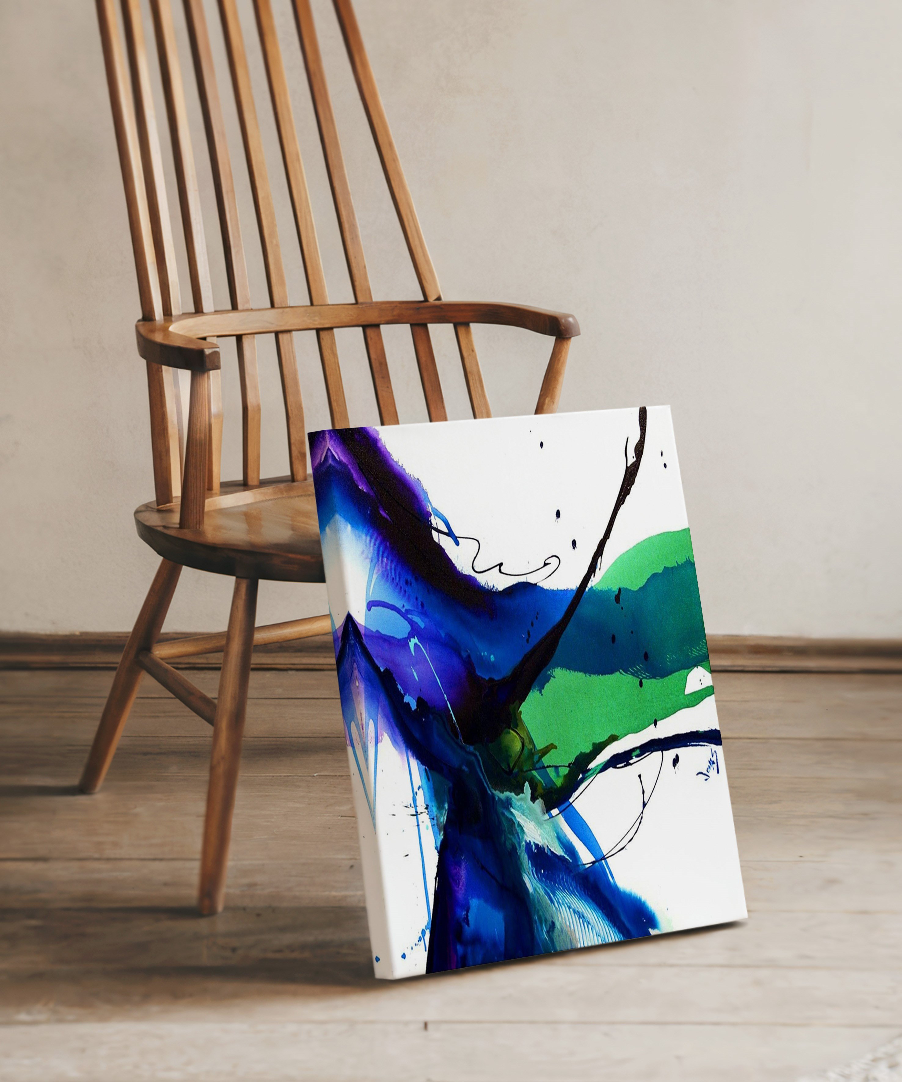 Akışın İzleri | Yağlı Boya Dokulu Canvas Baskı