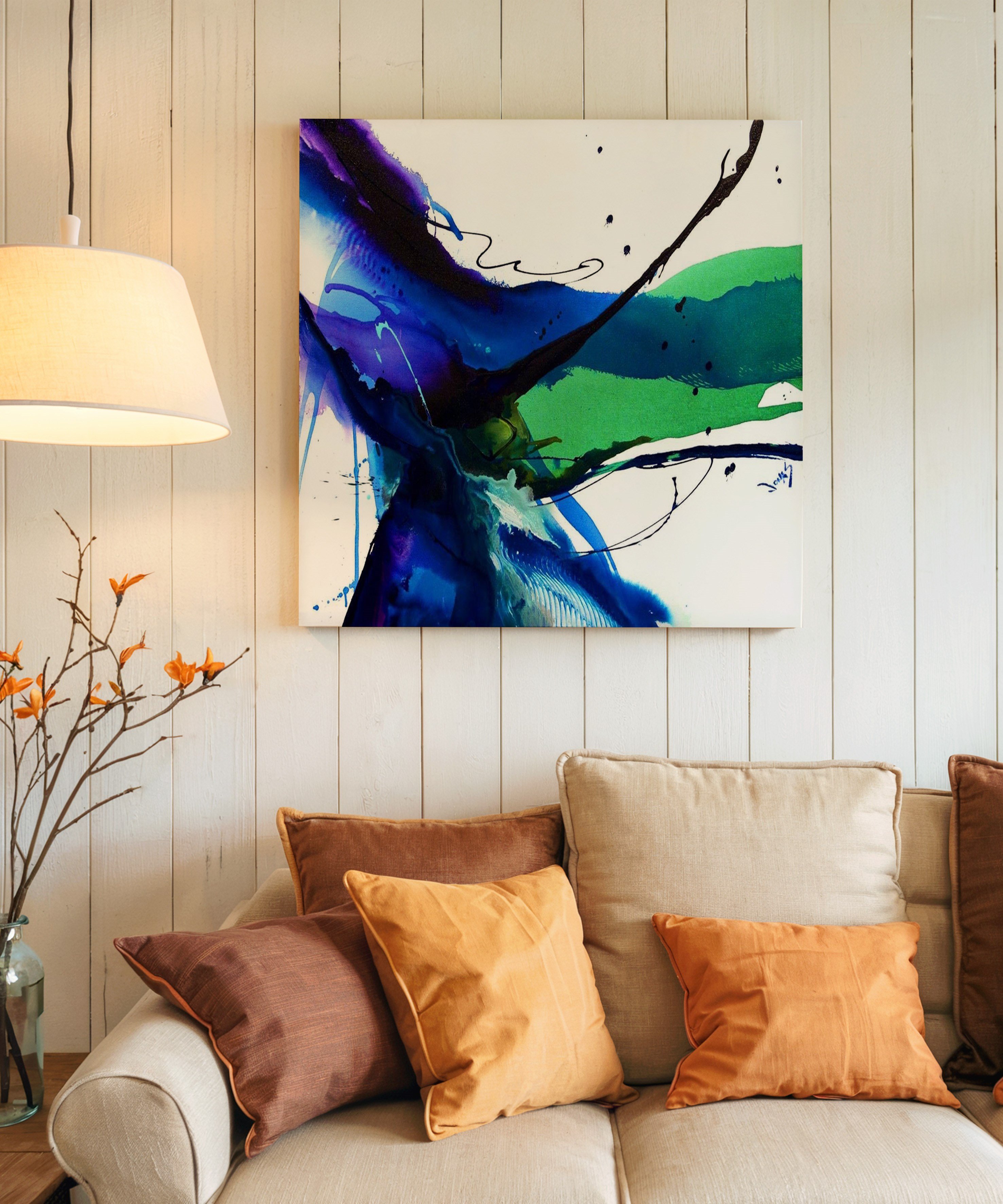 Akışın İzleri | Yağlı Boya Dokulu Canvas Baskı