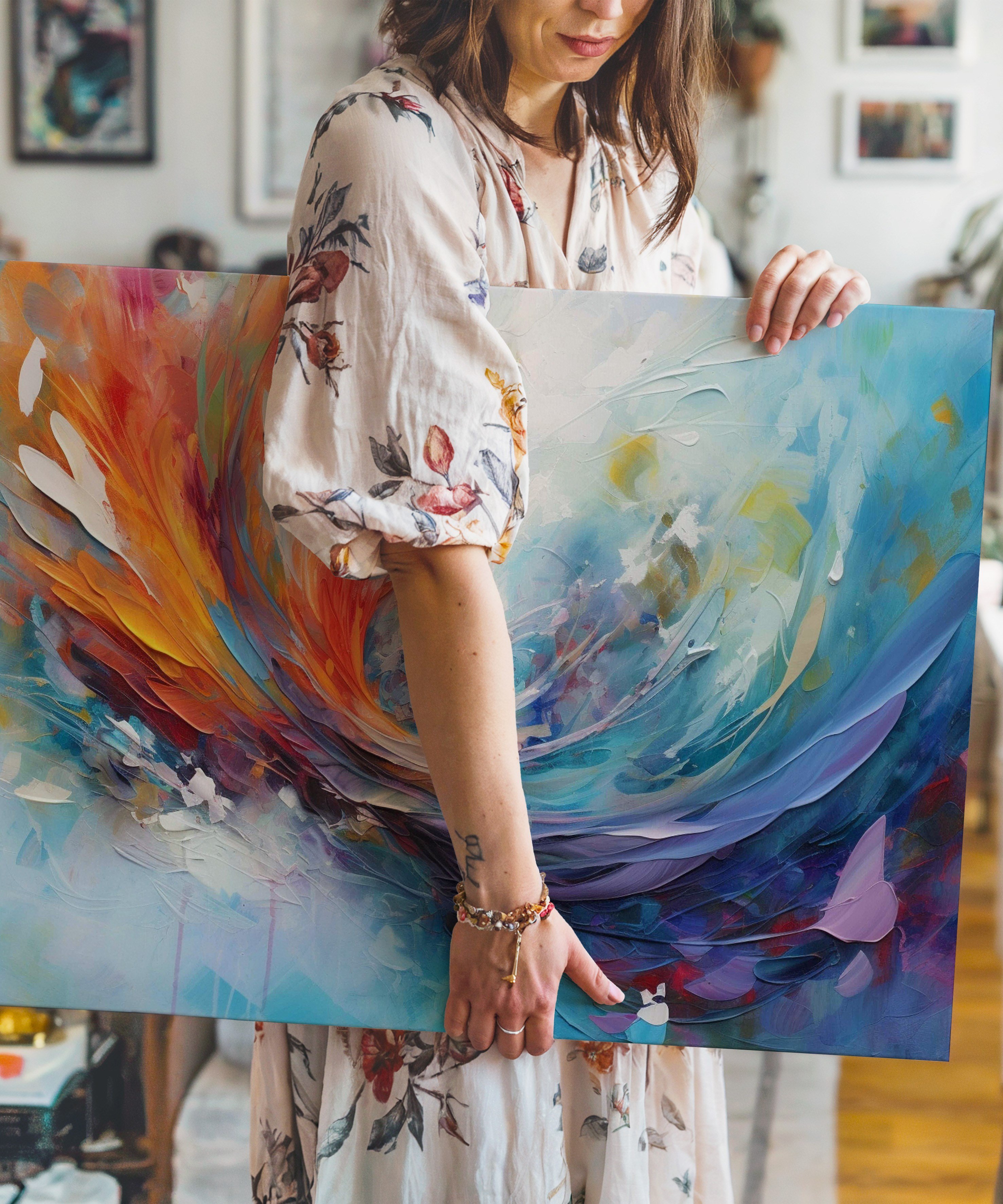 Alevin Kanadı | Yağlı Boya Dokulu Canvas Baskı