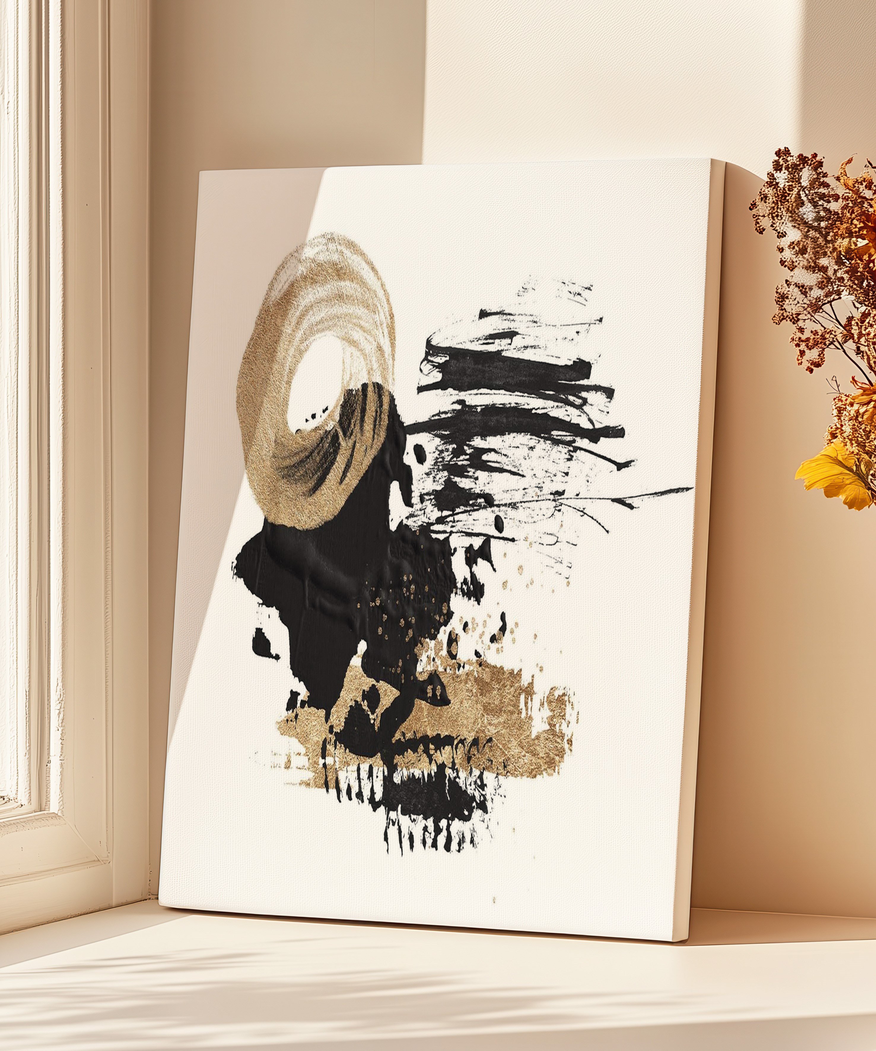 Altın Denge | Yağlı Boya Dokulu Canvas Baskı